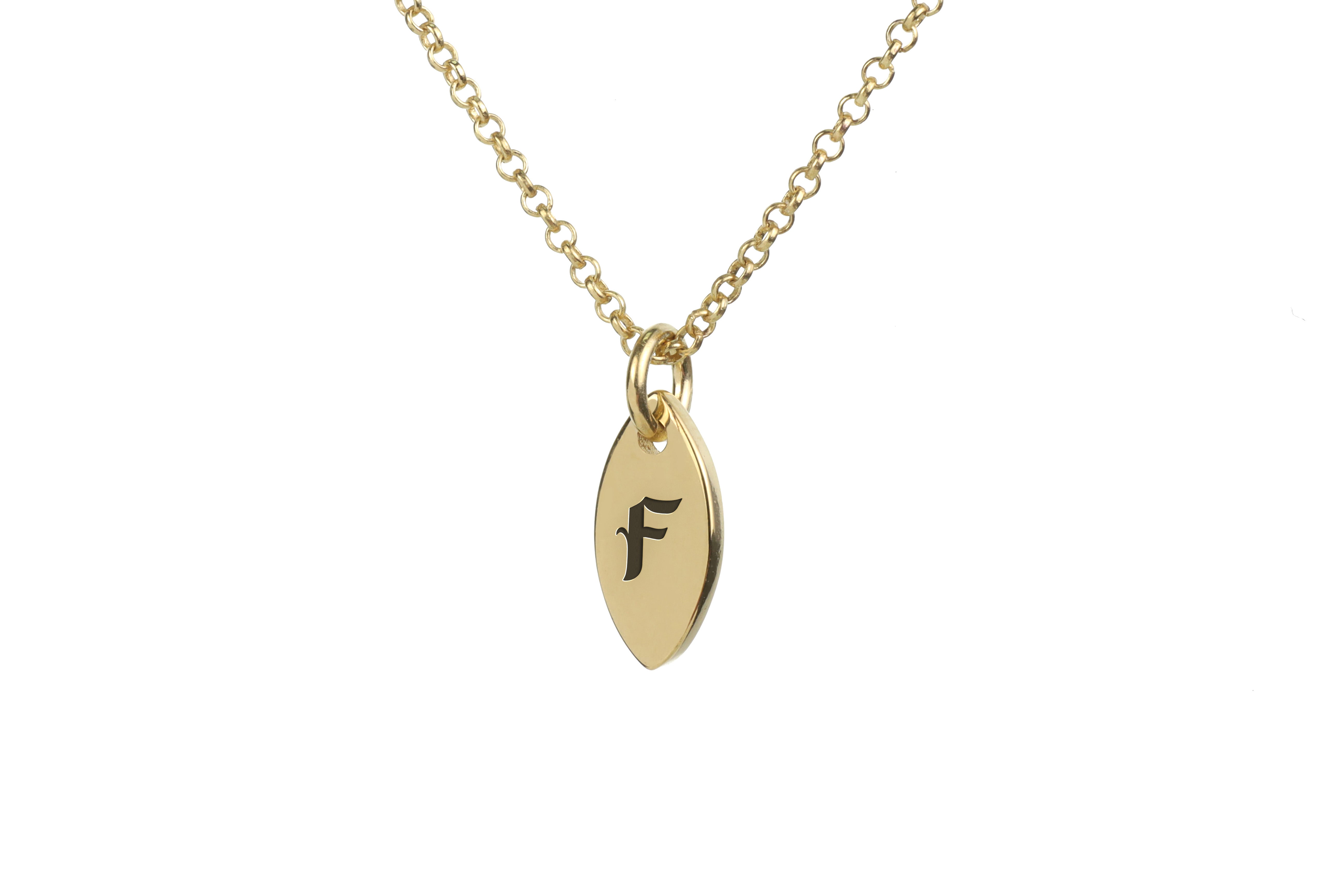 Gothic Gold Initial Necklace