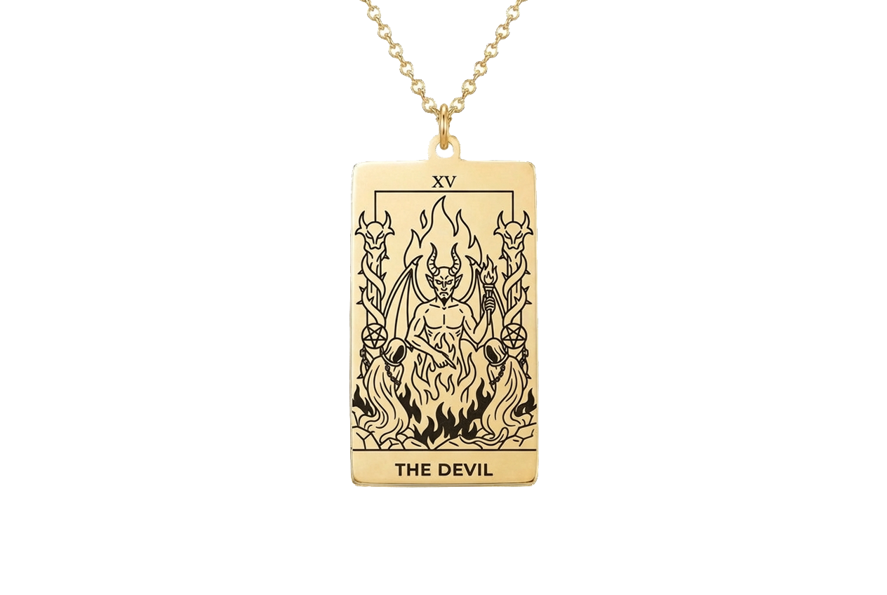 The Devil Tarot Card Necklace