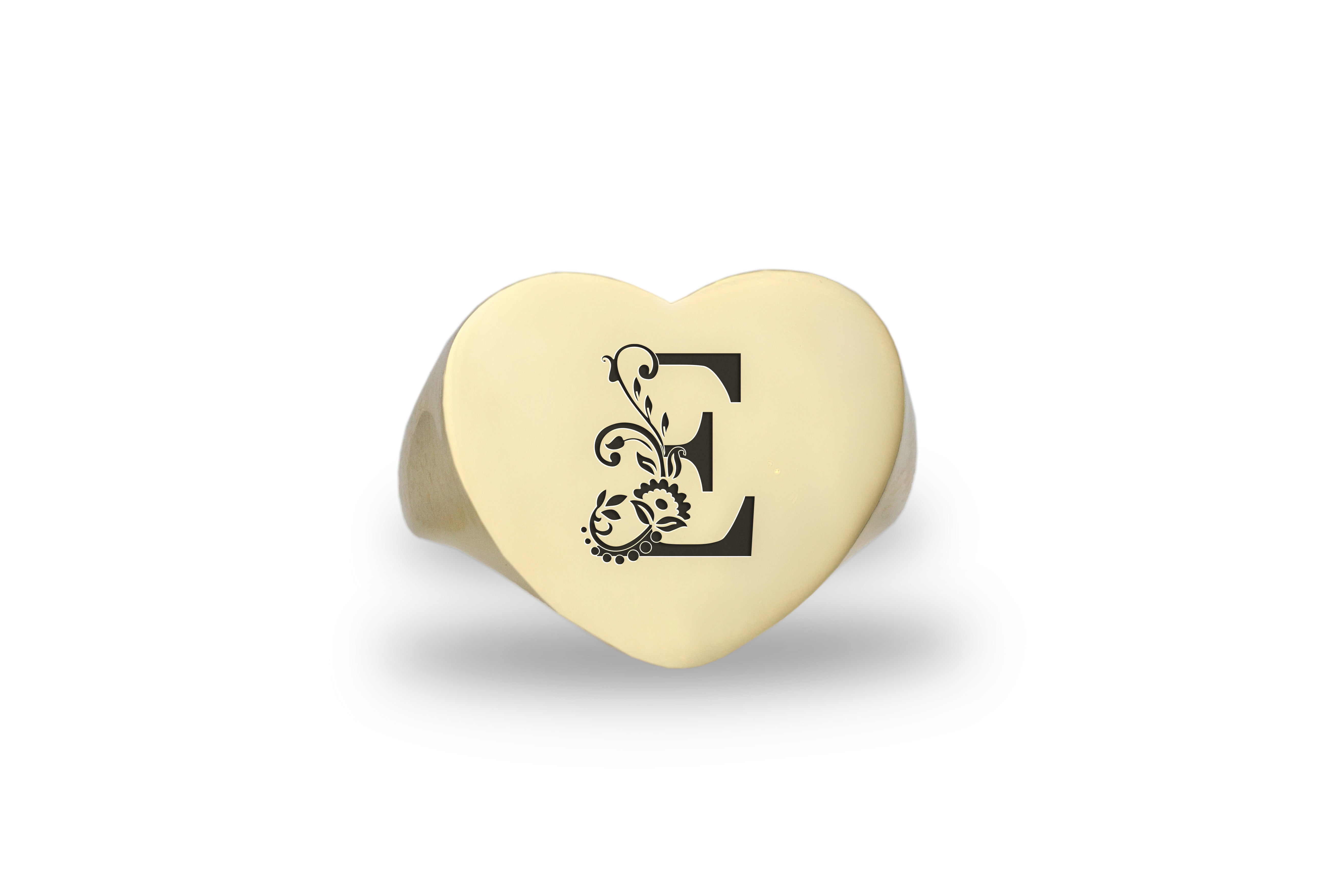 14k Gold Letter Signet Ring