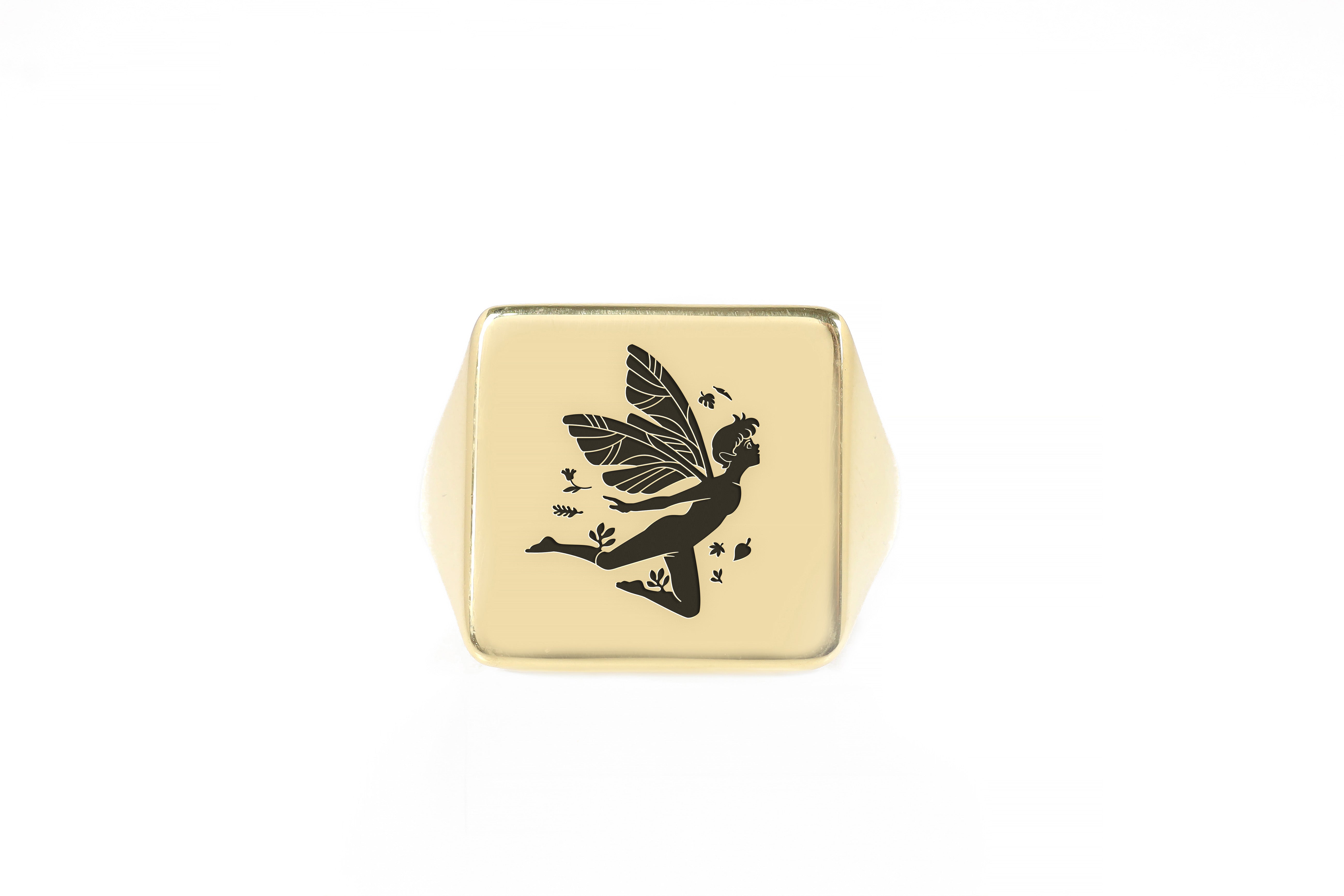 Gold Fairy Signet Ring