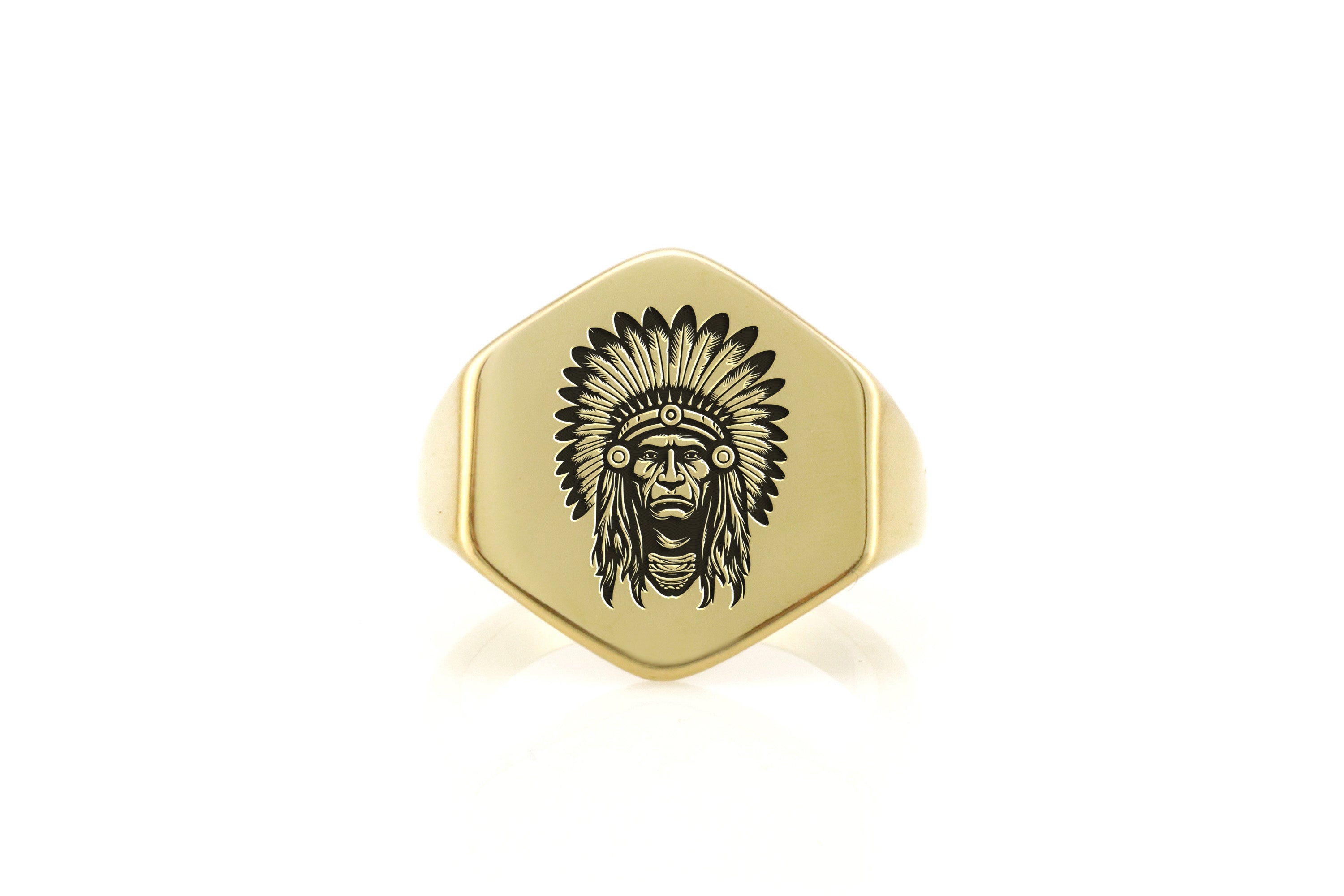 Indian Chief Engraved Ring
