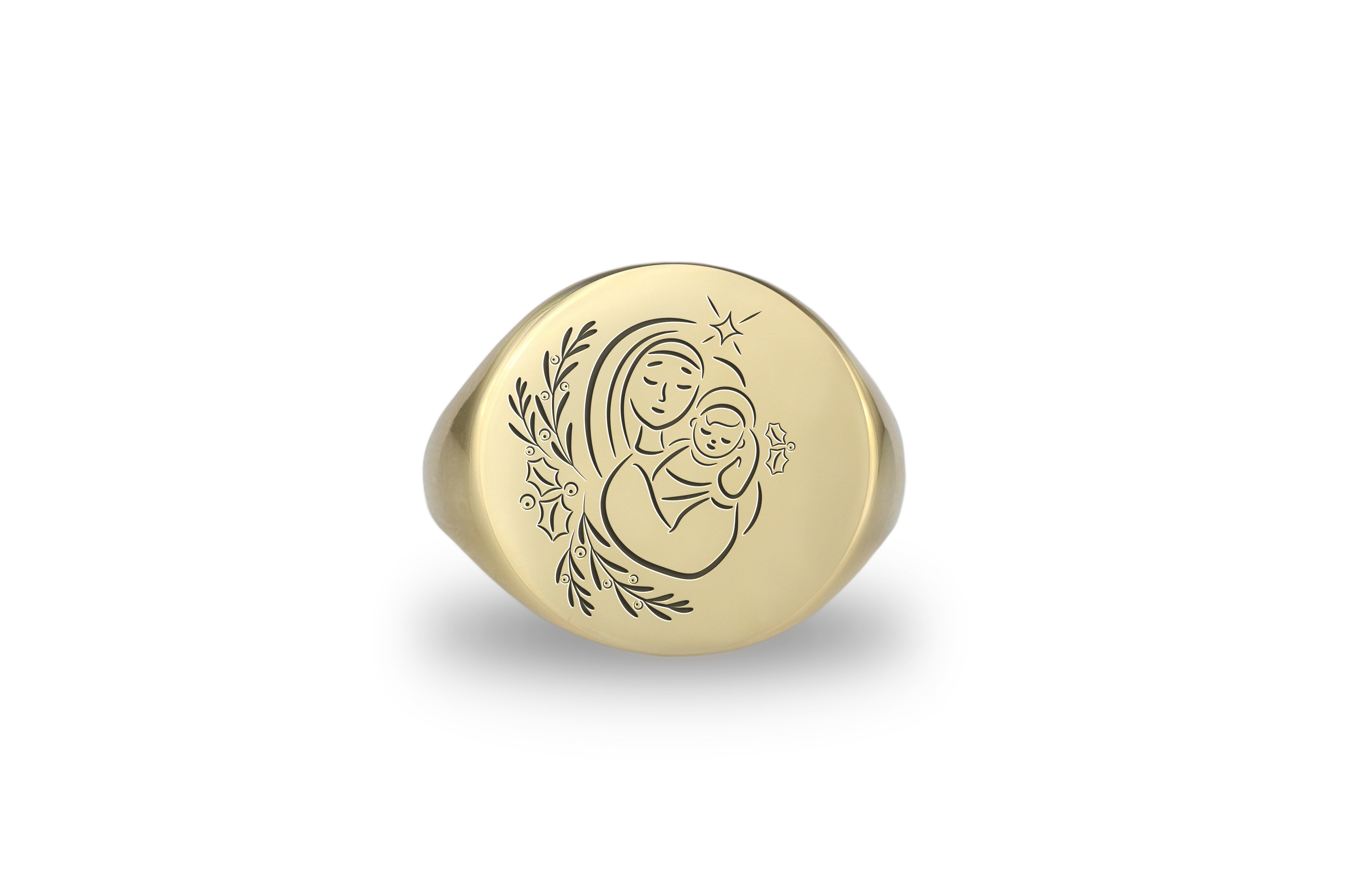 Mary And Jesus 14k Gold Ring