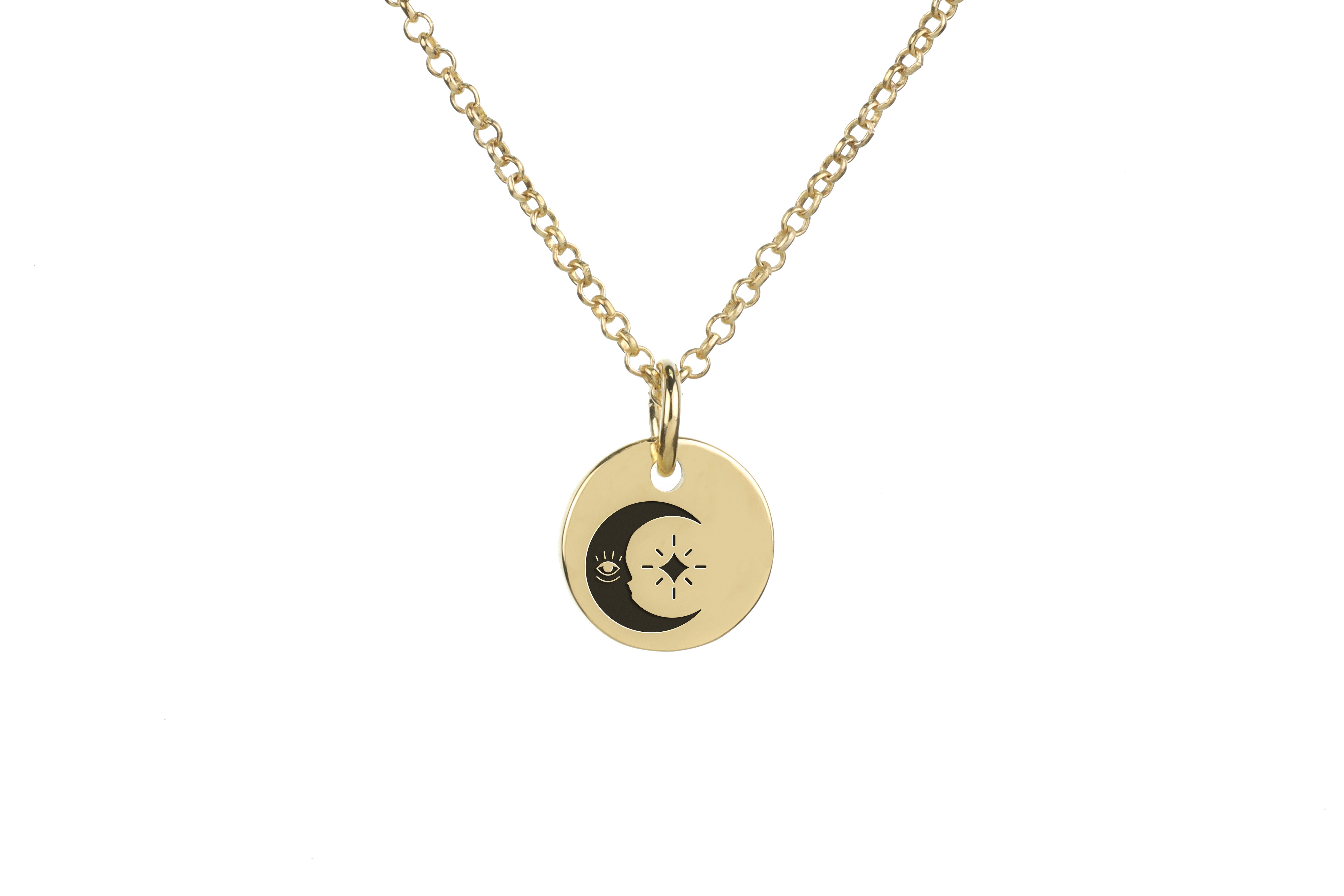 Mystical Moon Engraved Necklace