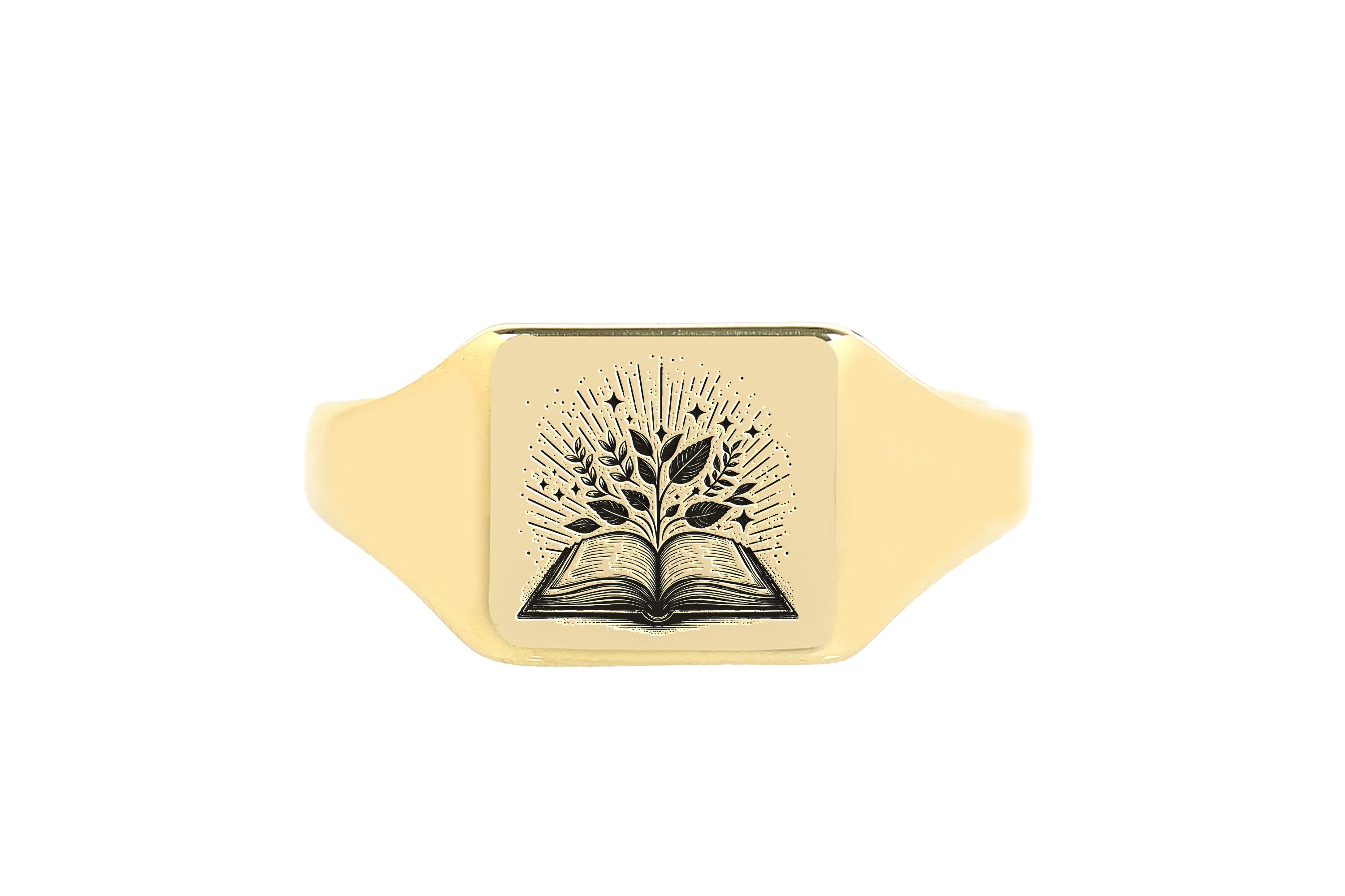 Engraved Magical Book Ring