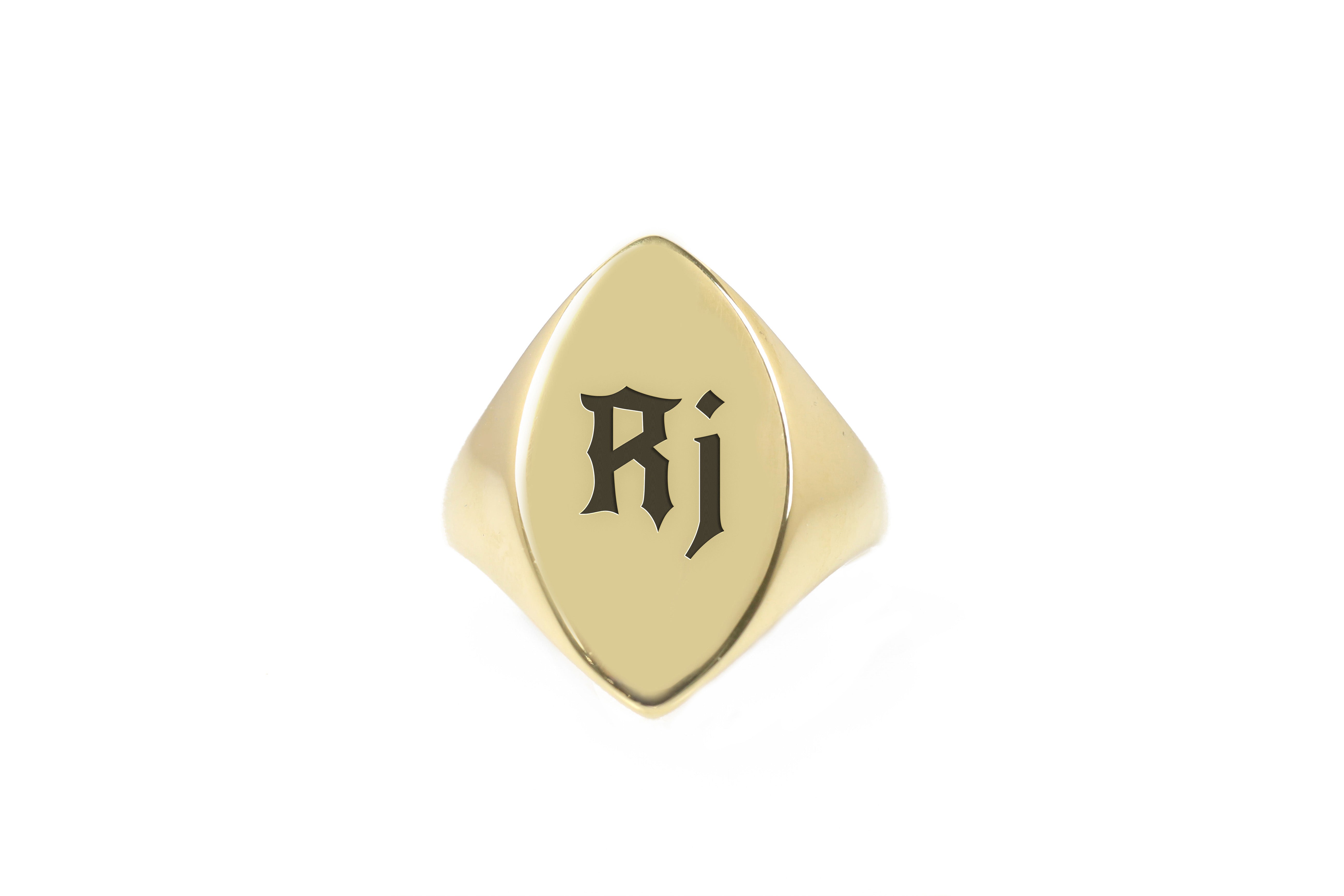 Name Initial's Gothic Ring
