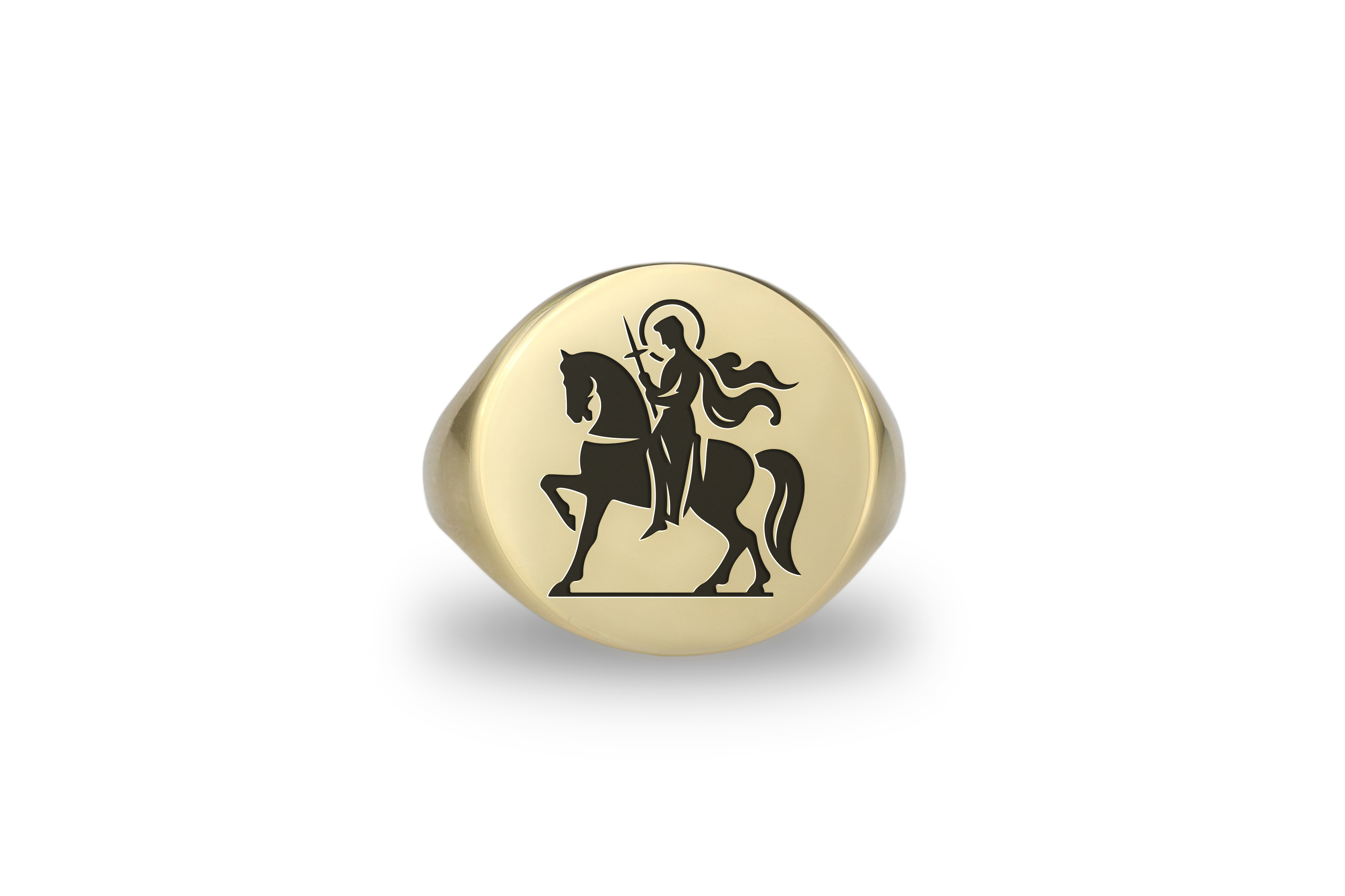 14k Gold Saint George Ring
