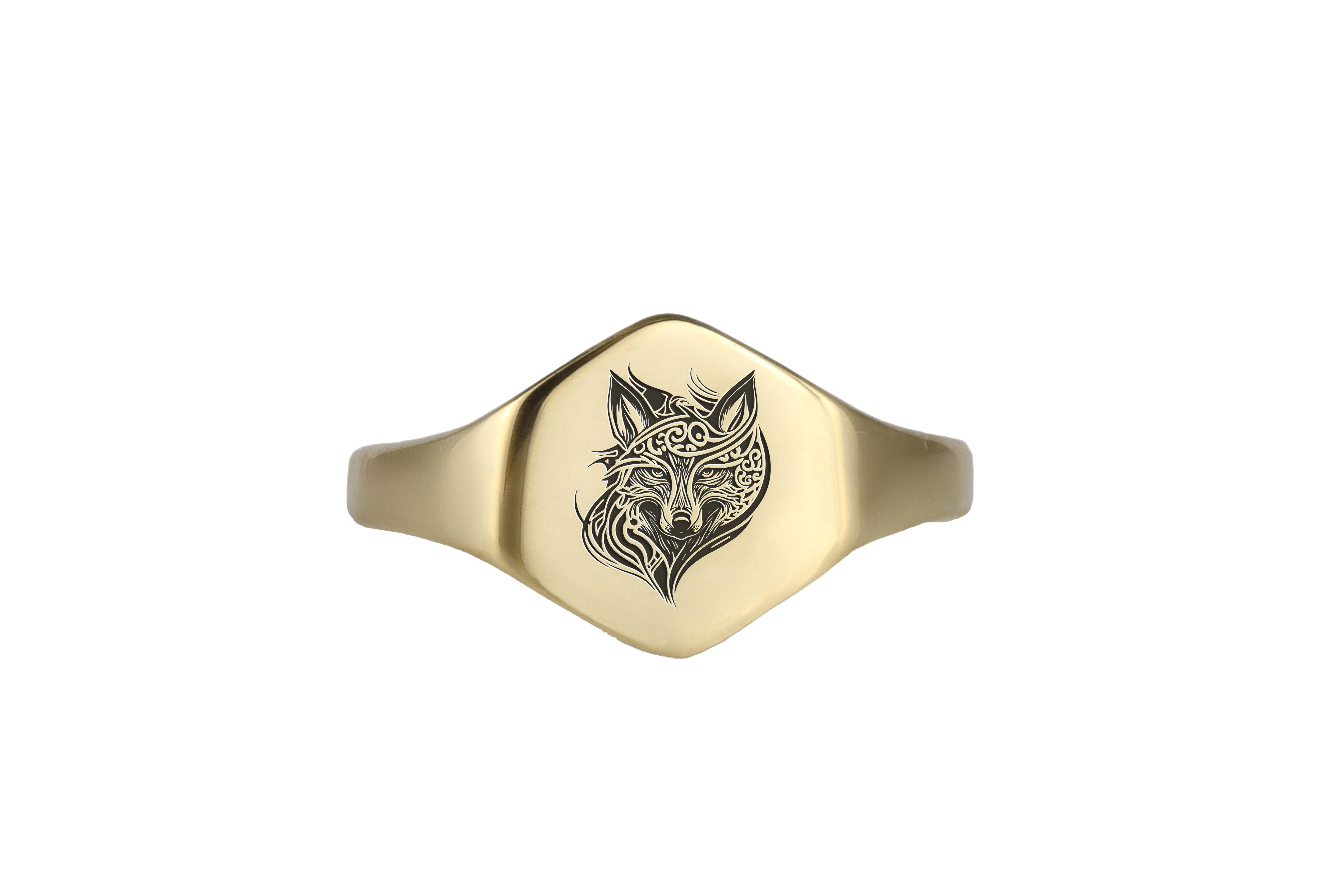 Wolf Engraved Ring