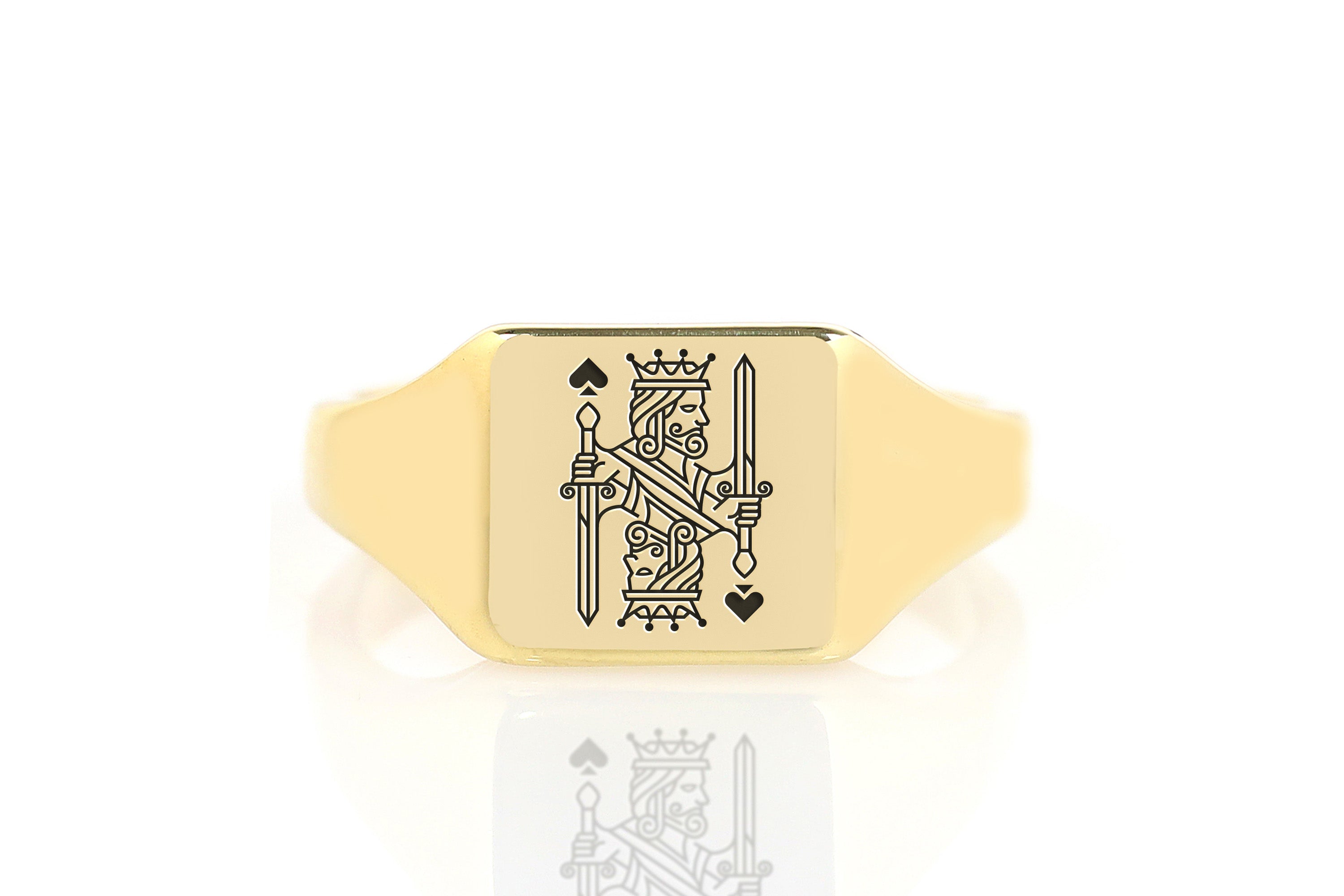 Engraved Poker King Ring