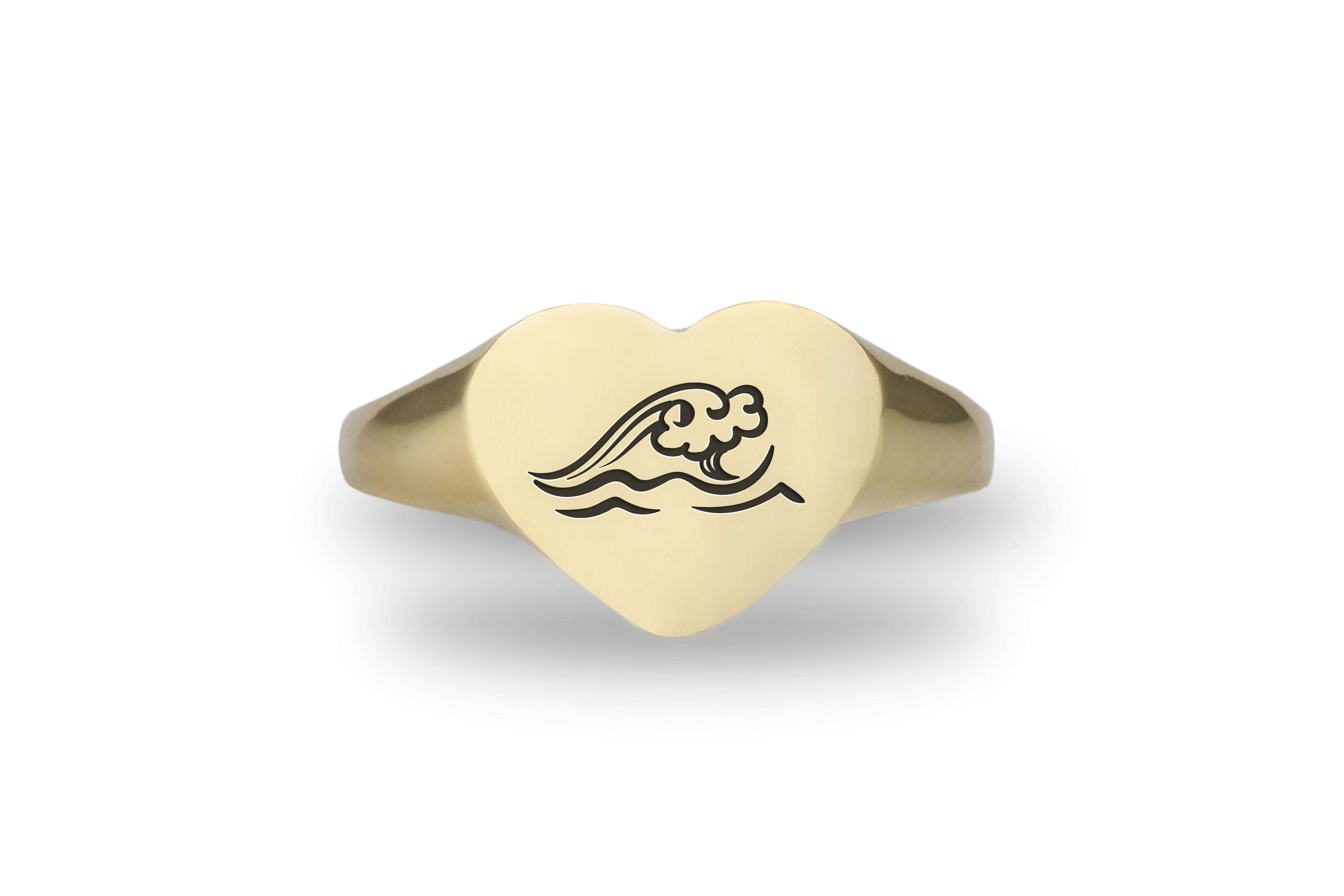 Surfer's Wave Gold Signet Ring
