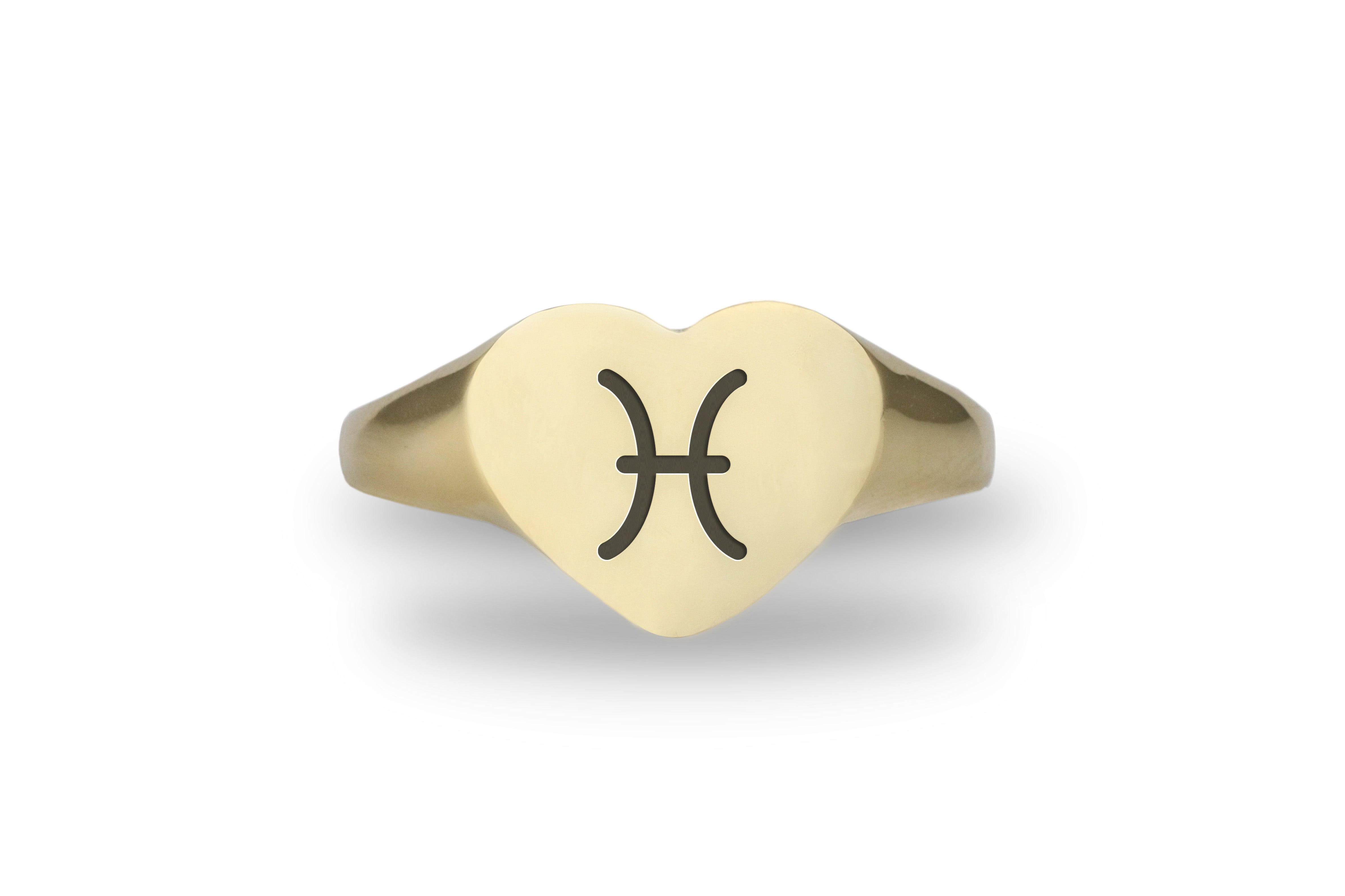 14k Gold Pisces Signet Ring