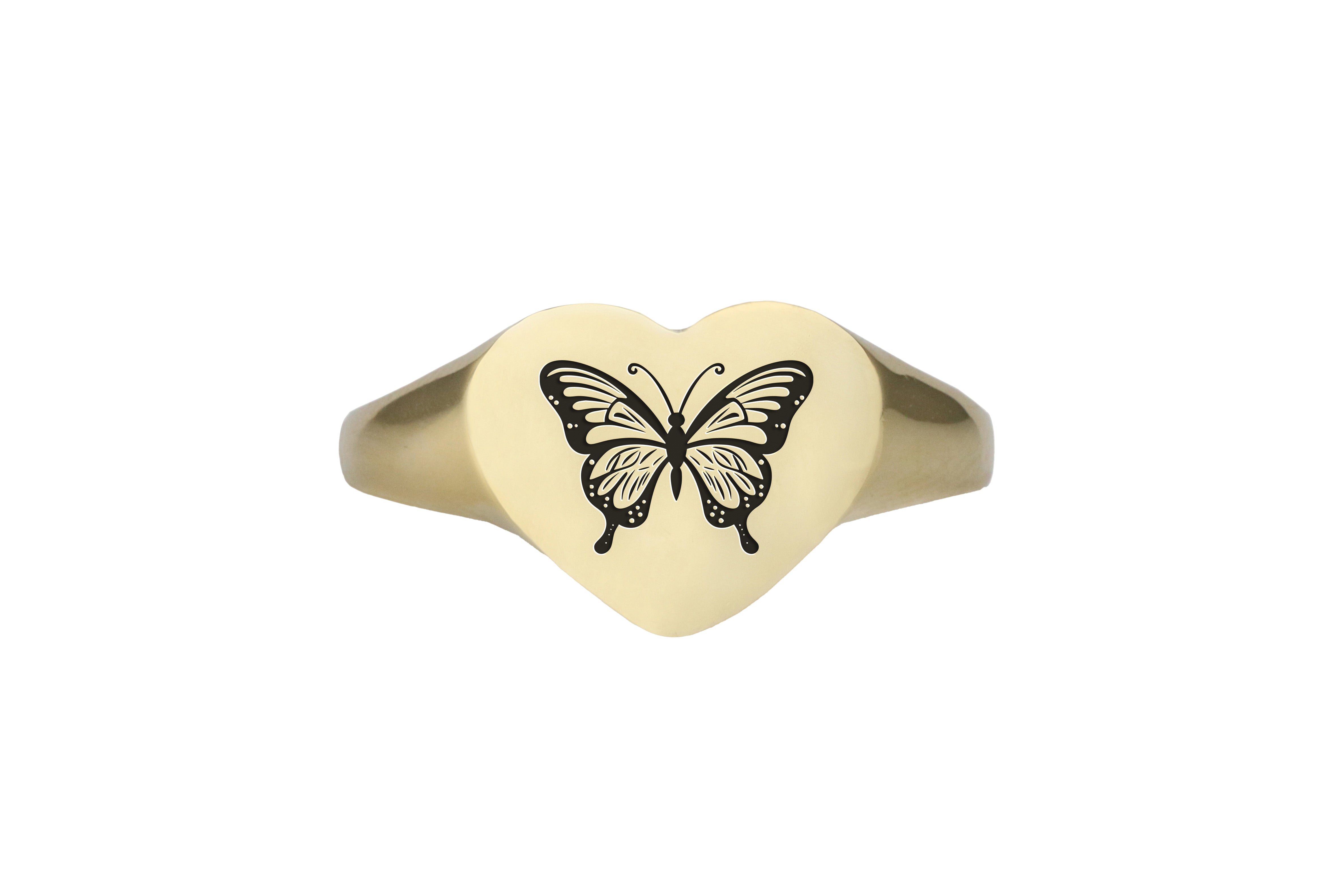 Engraved Butterfly Ring