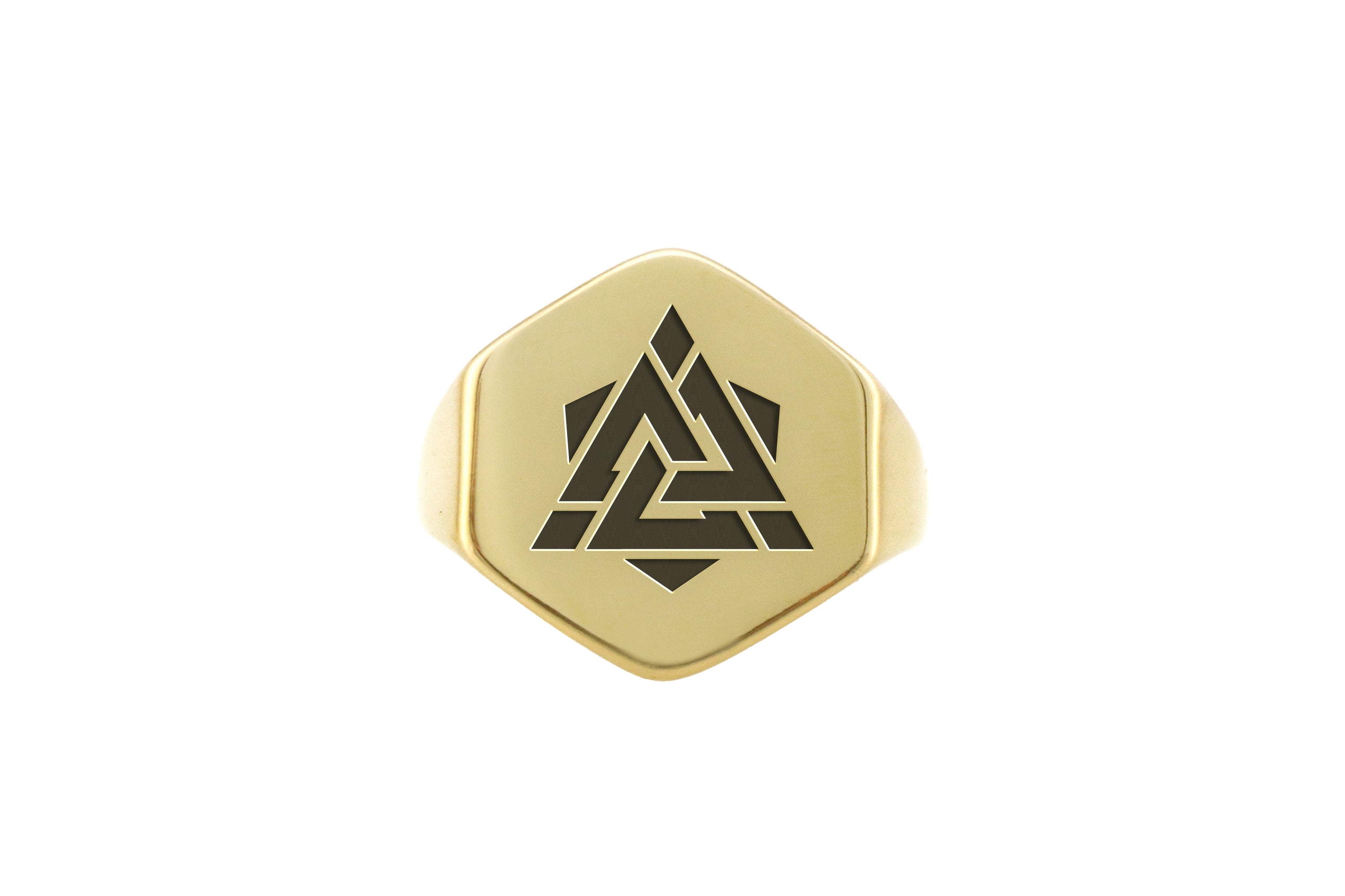 Valknut Symbol Gold Ring