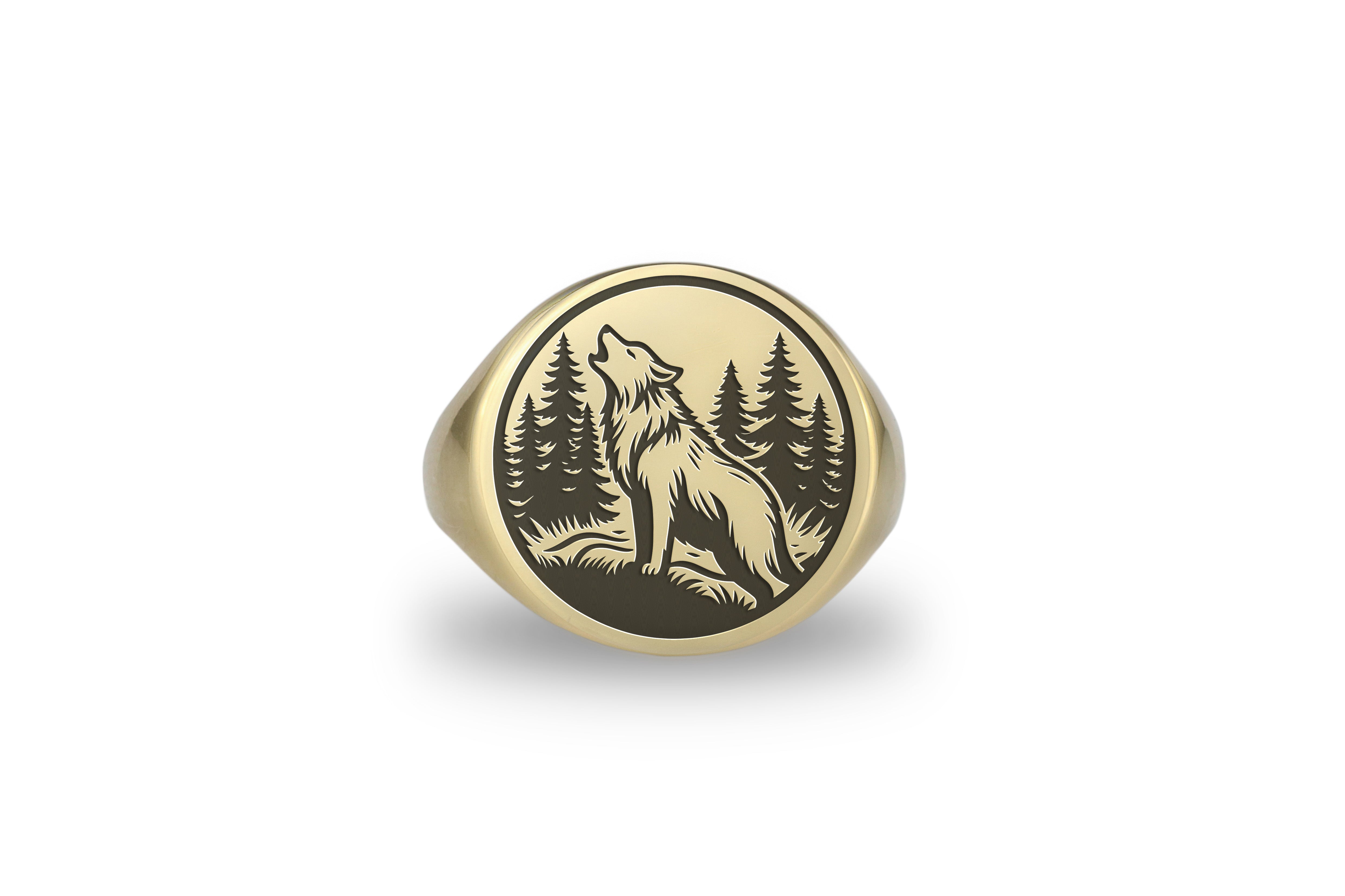 Howling Wolf Statement Ring