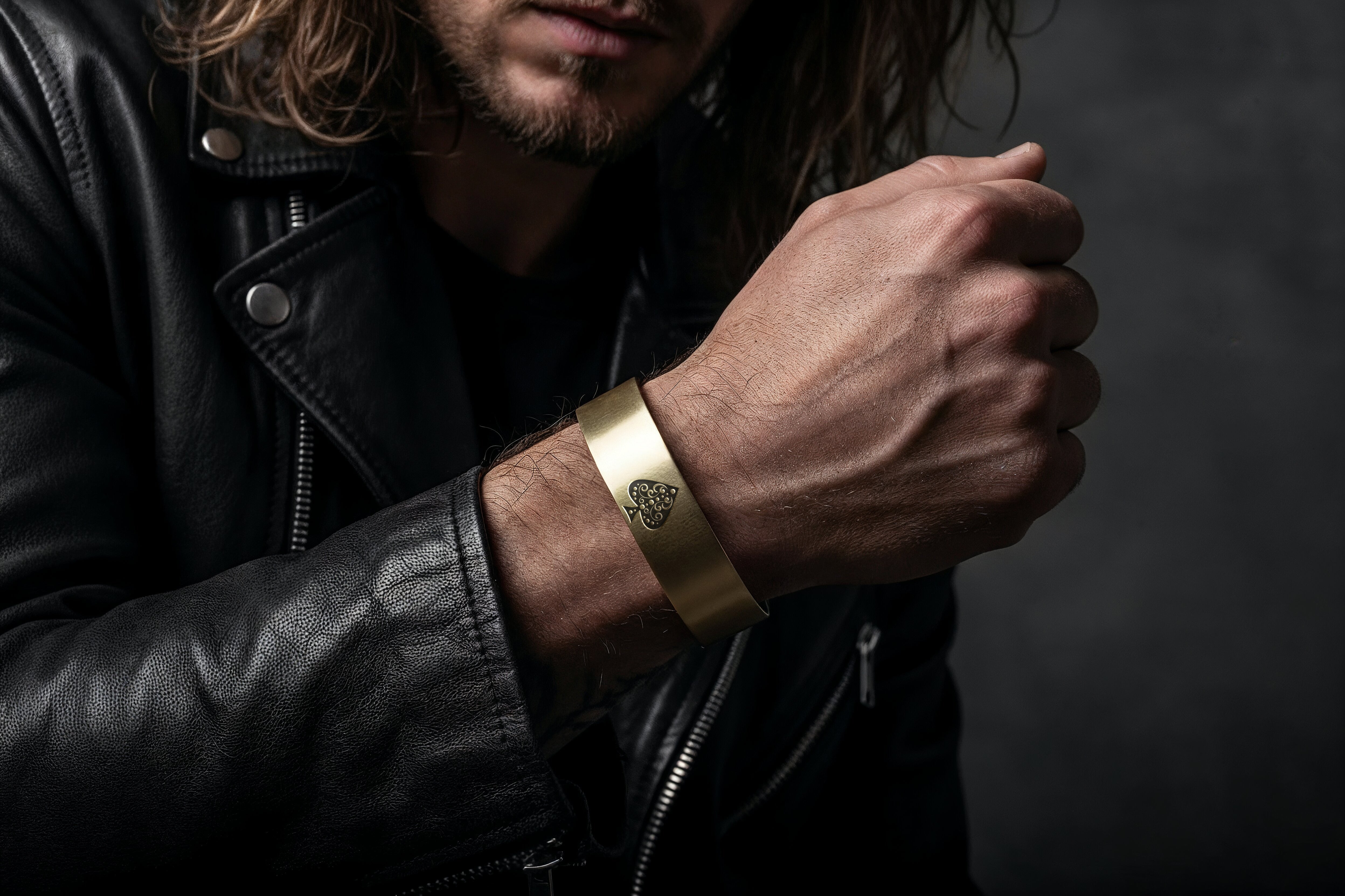 Gold Poker Spades Bracelet