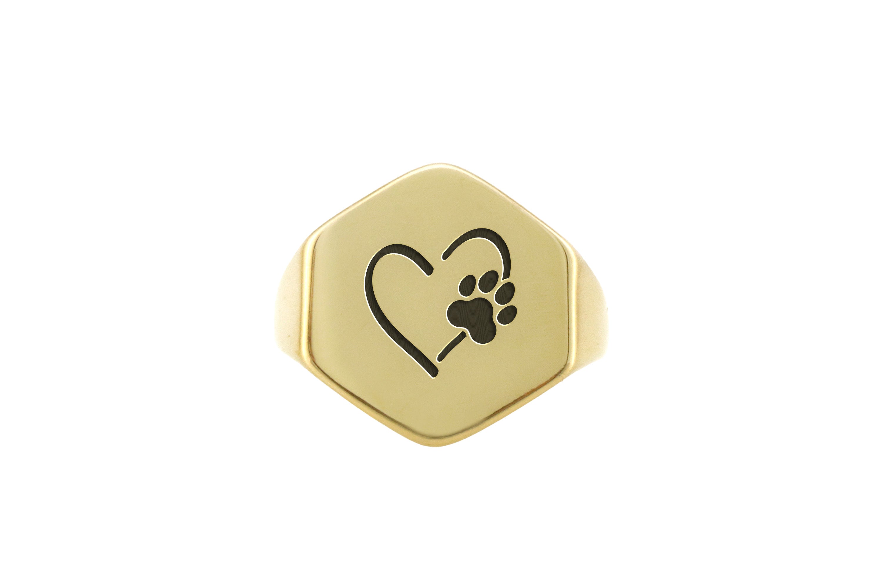 Dog Paw Engraved Ring
