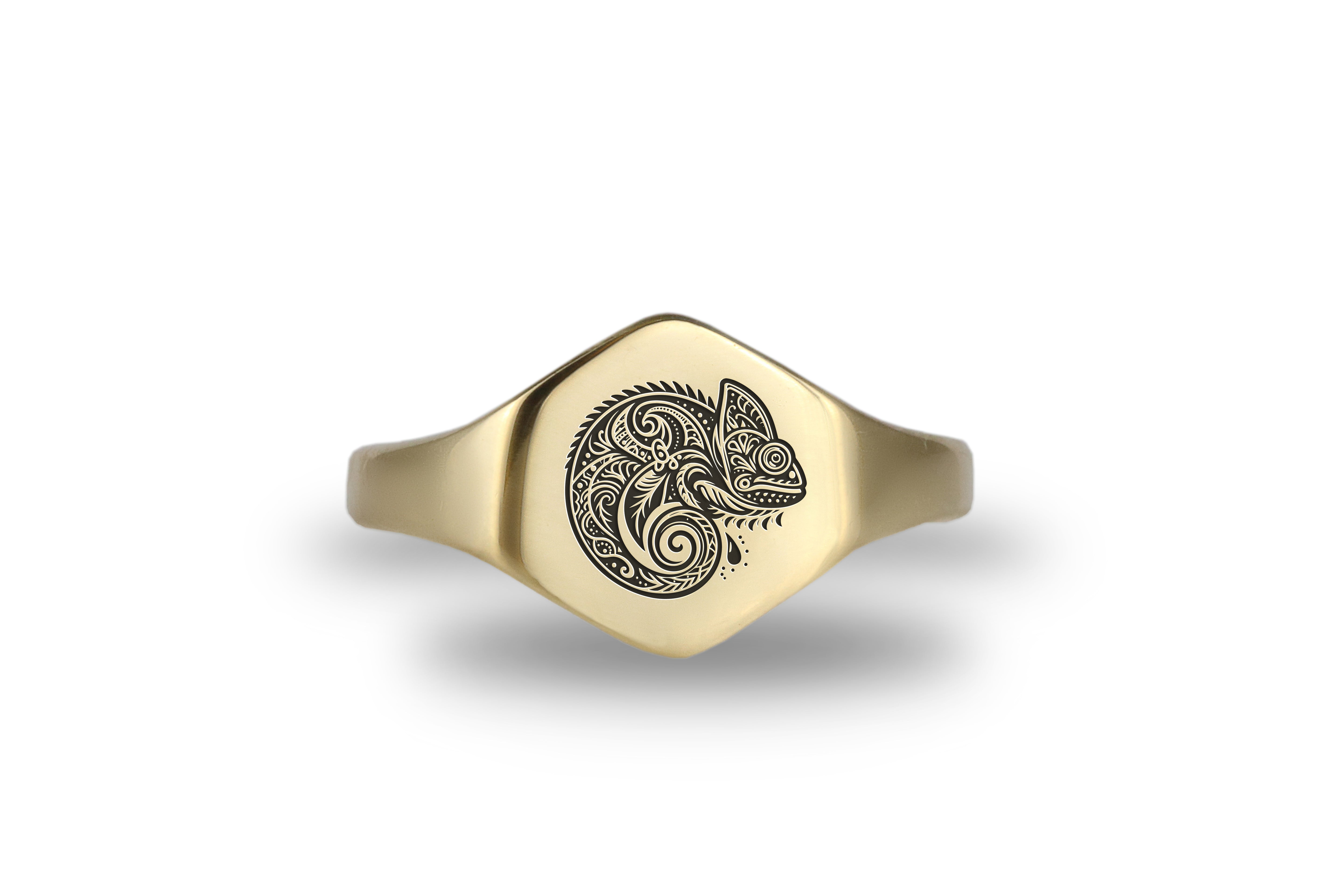 Custom Chameleon Signet Ring