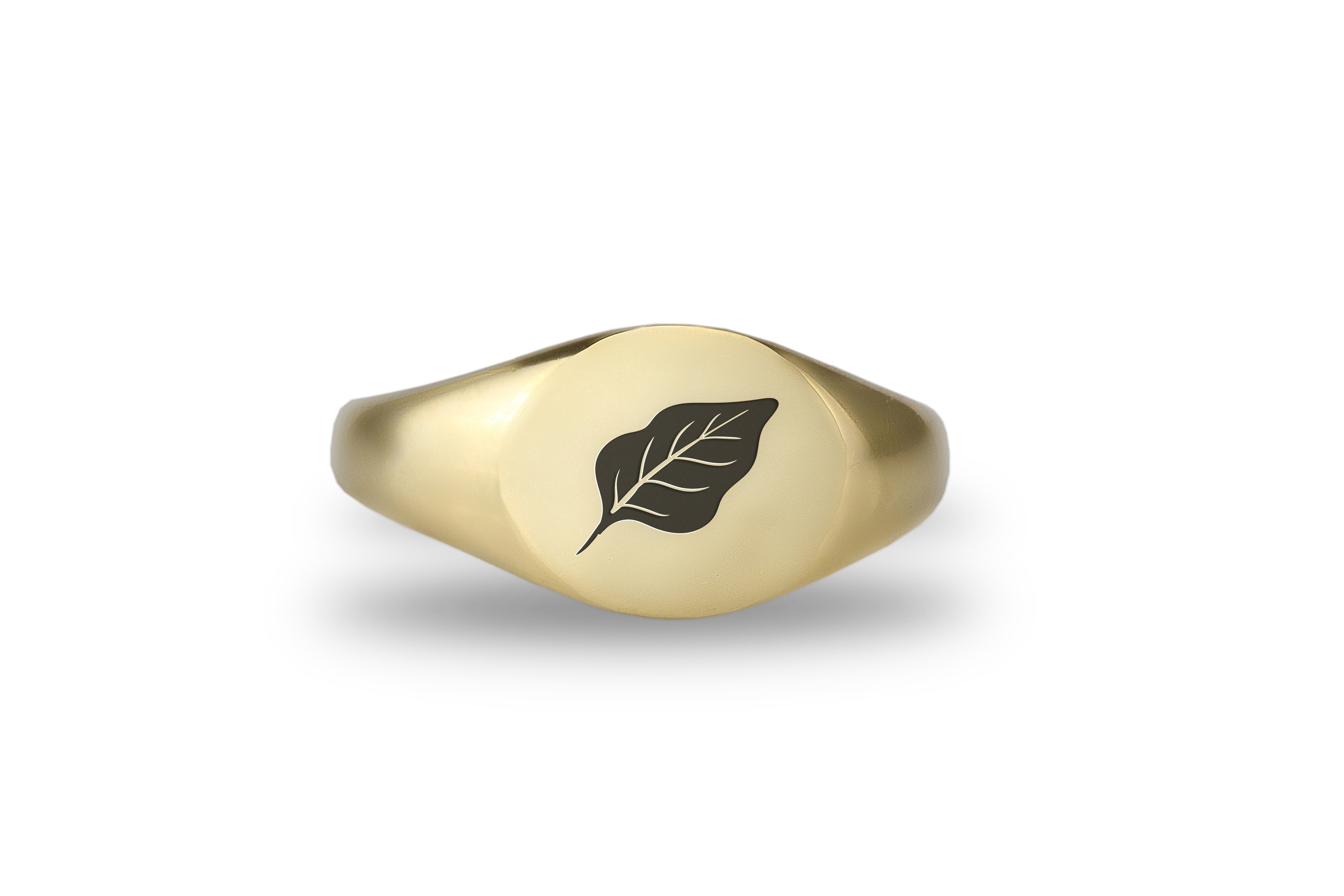 Custom Leaf Signet Ring