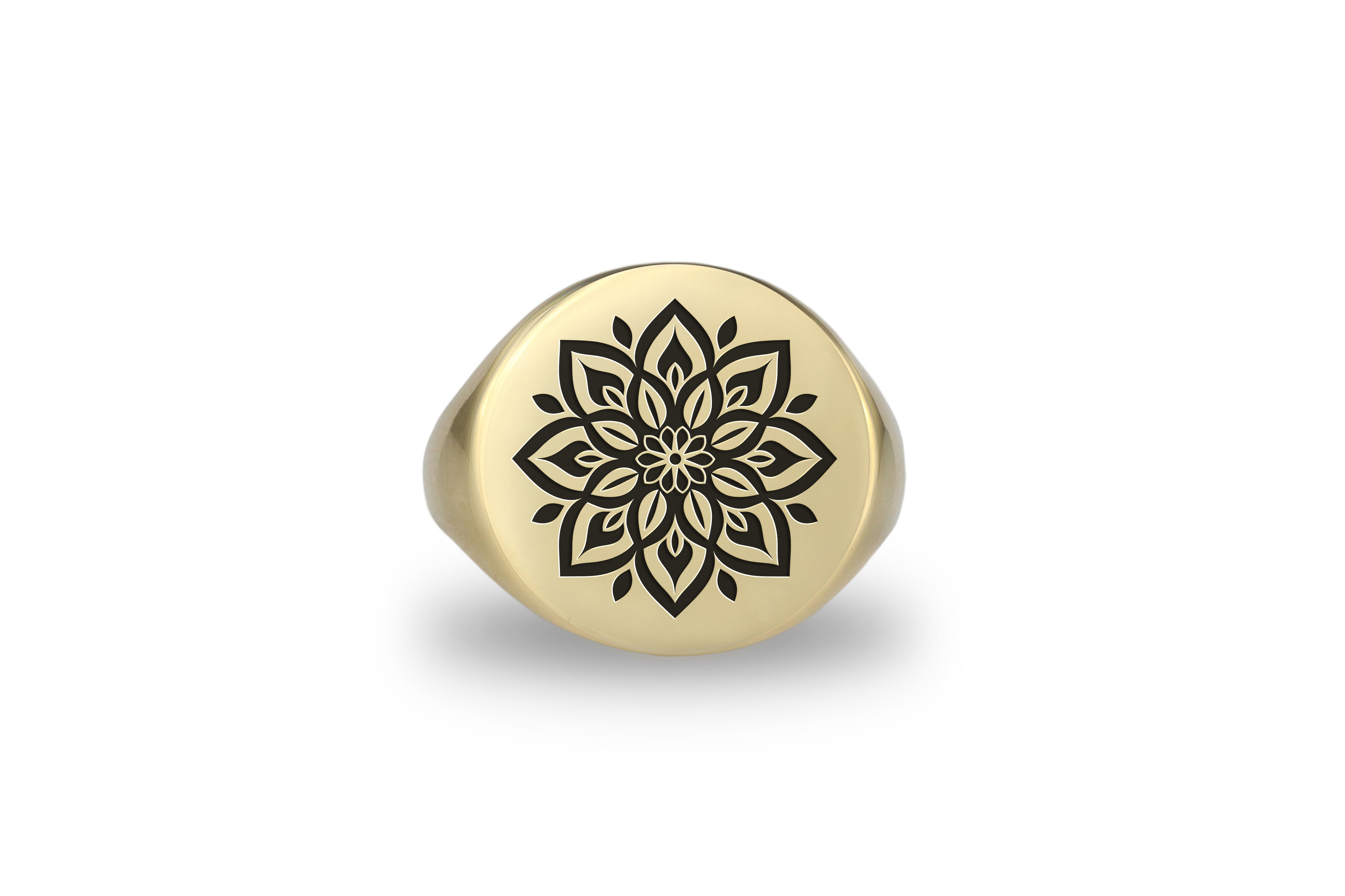 Engraved Mandala Signet Ring
