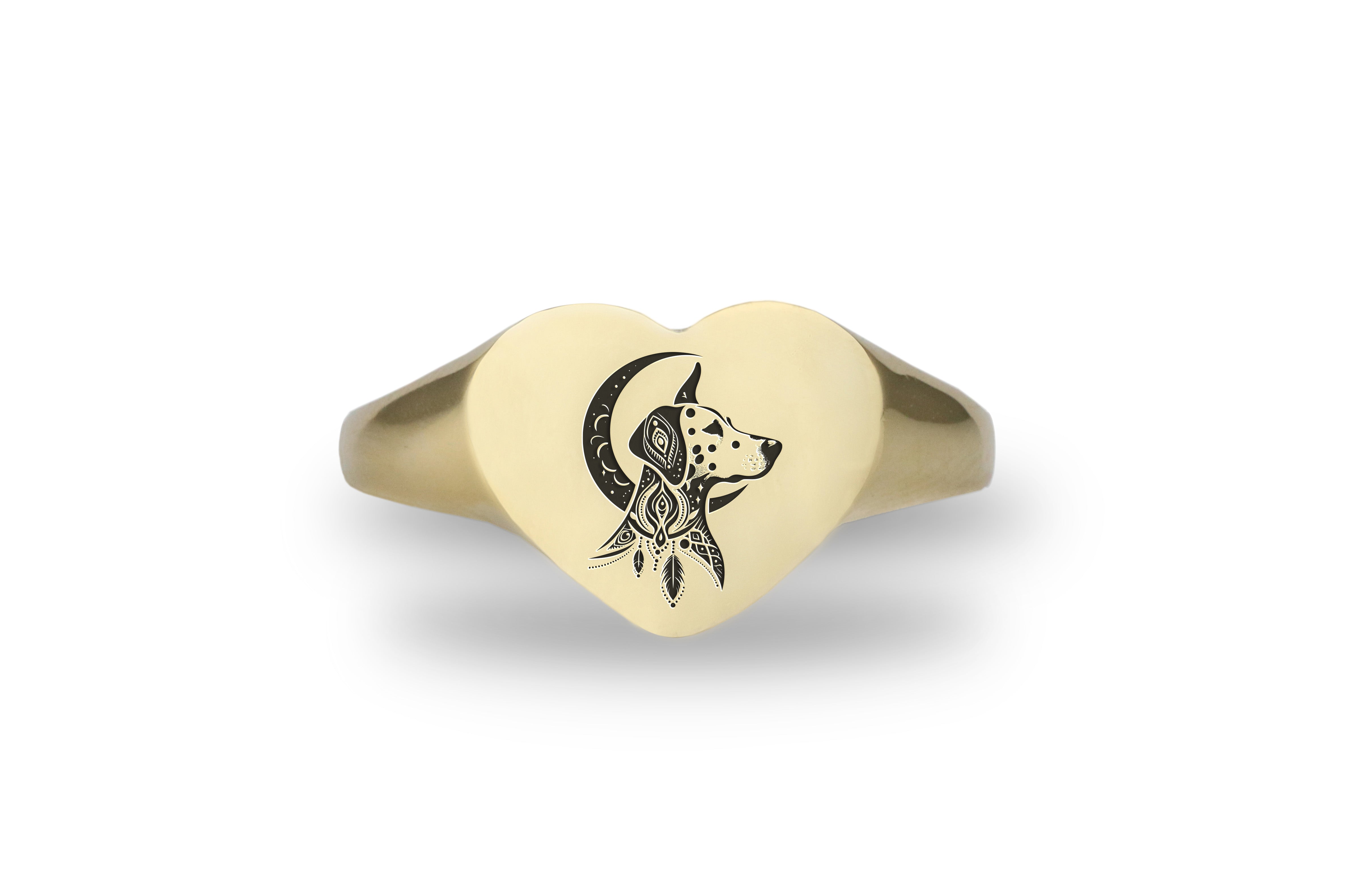 Dalmatian Dog Signet Ring