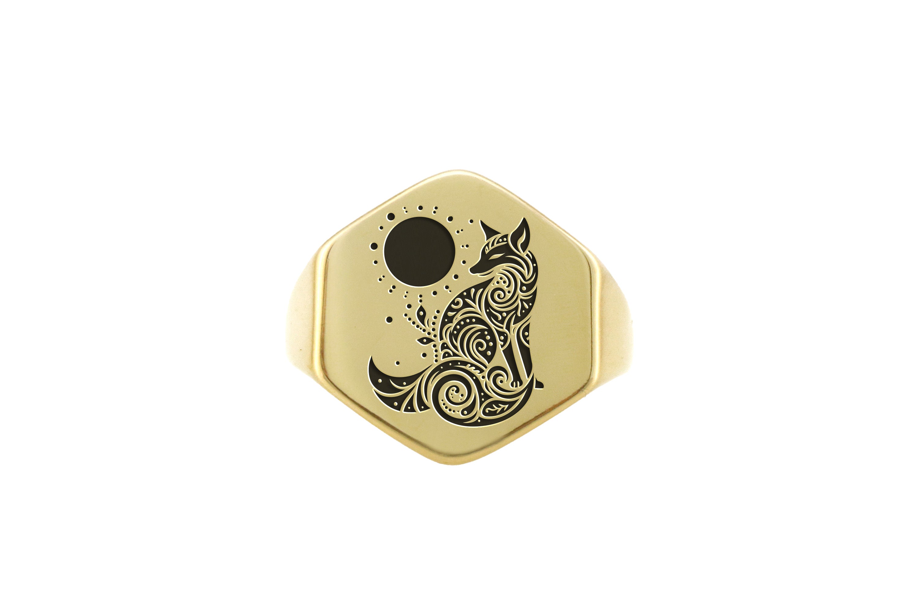 Spiritual Fox Hexagon Ring