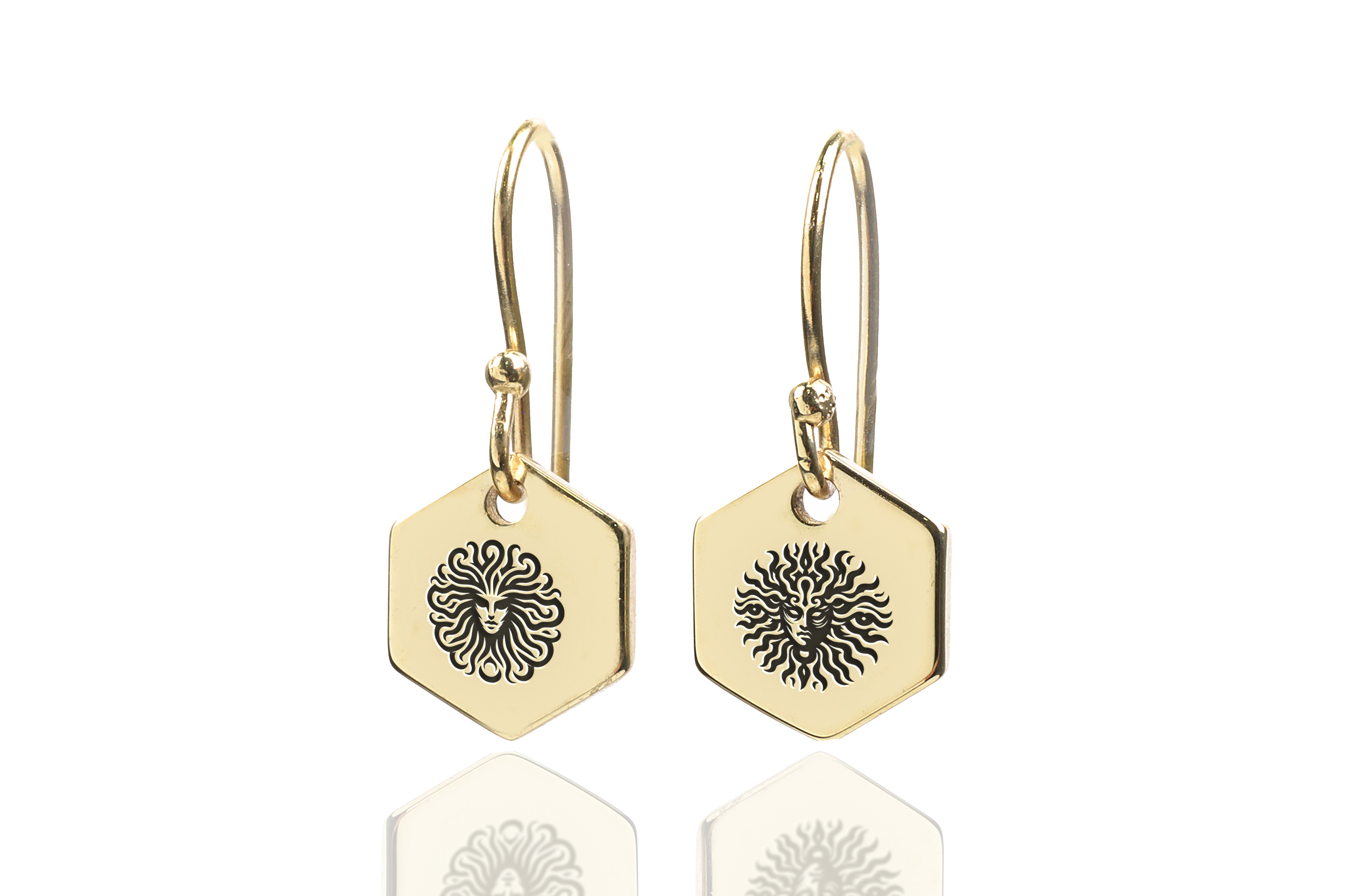 24k Gold Medusa Earrings