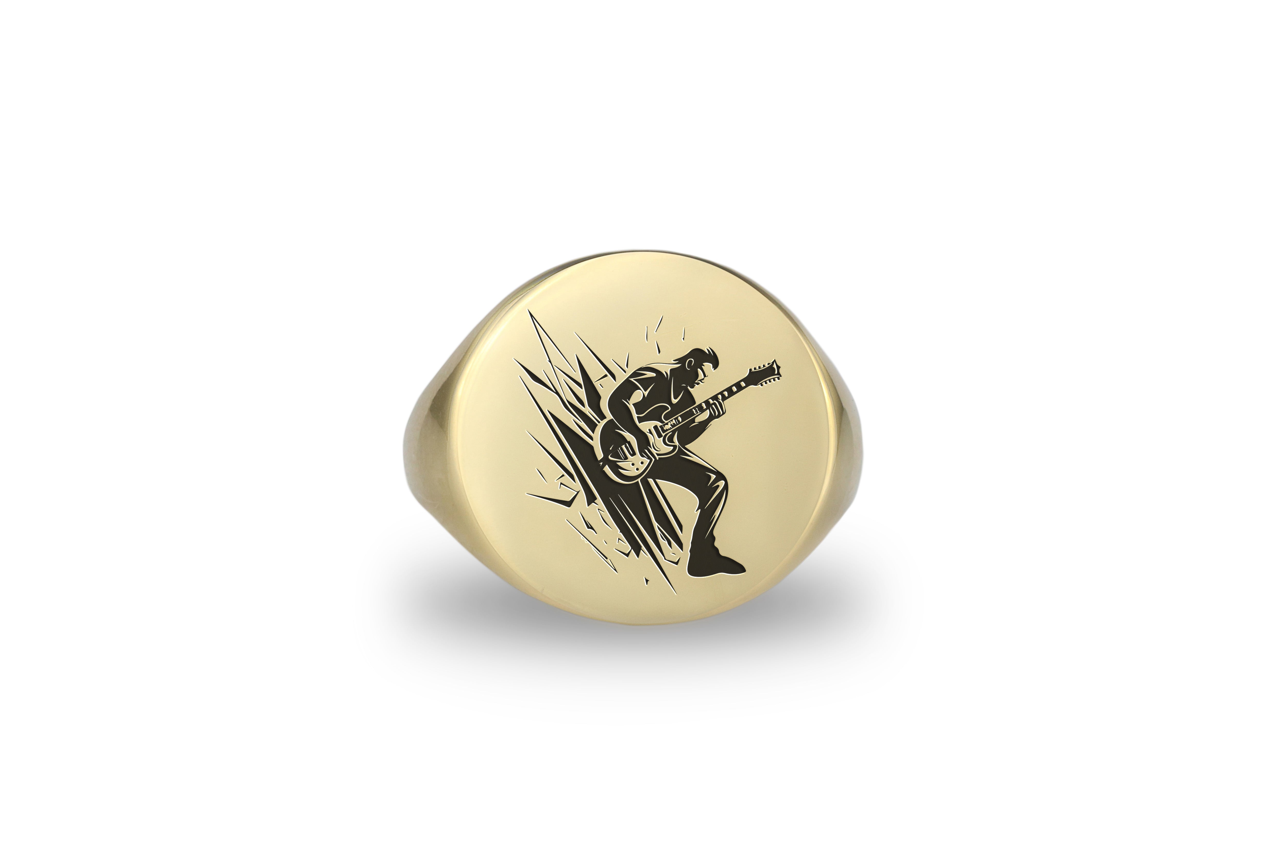 Engraved Rockstar Signet Ring