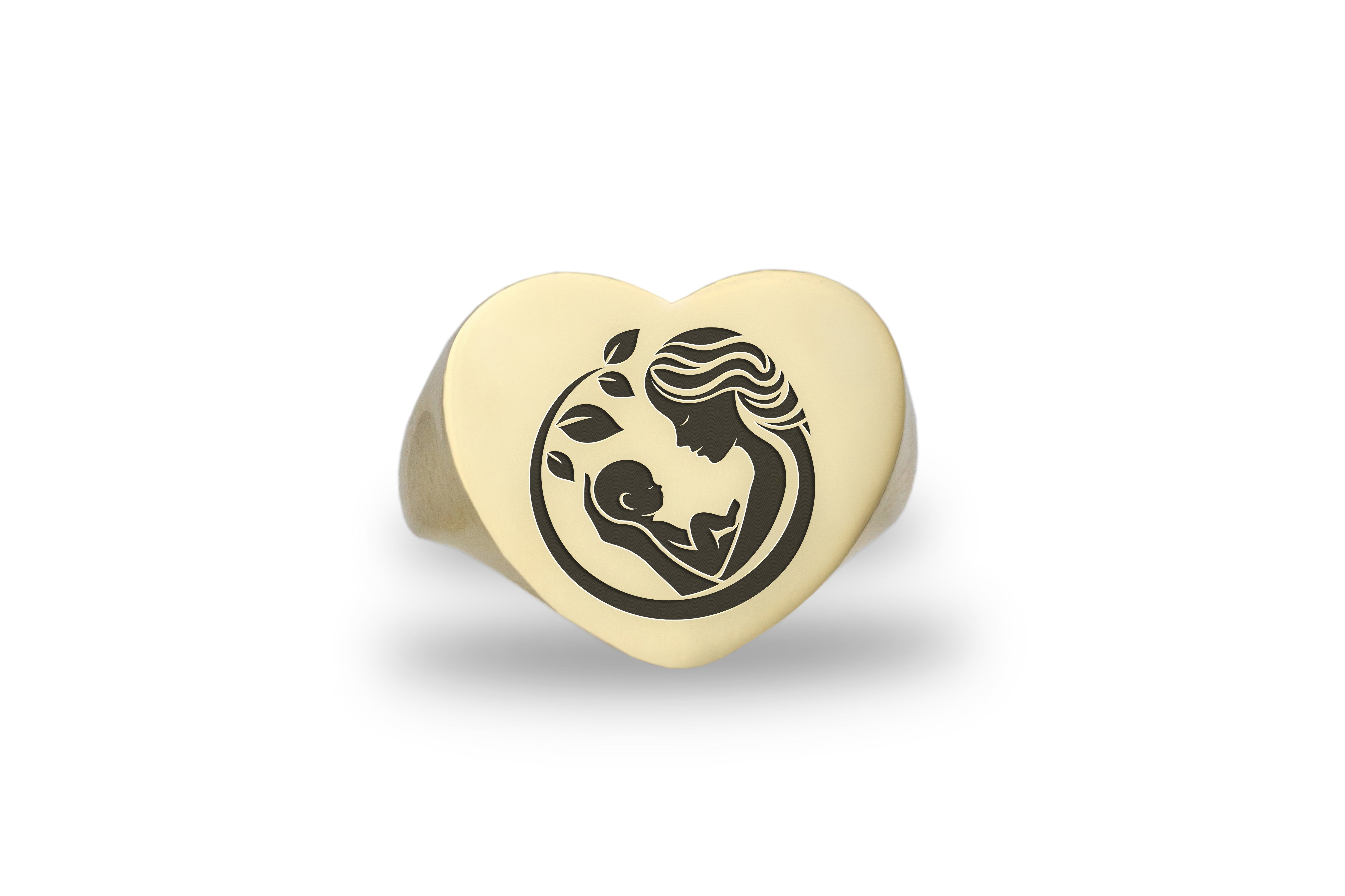 14k Gold Newborn Signet Ring