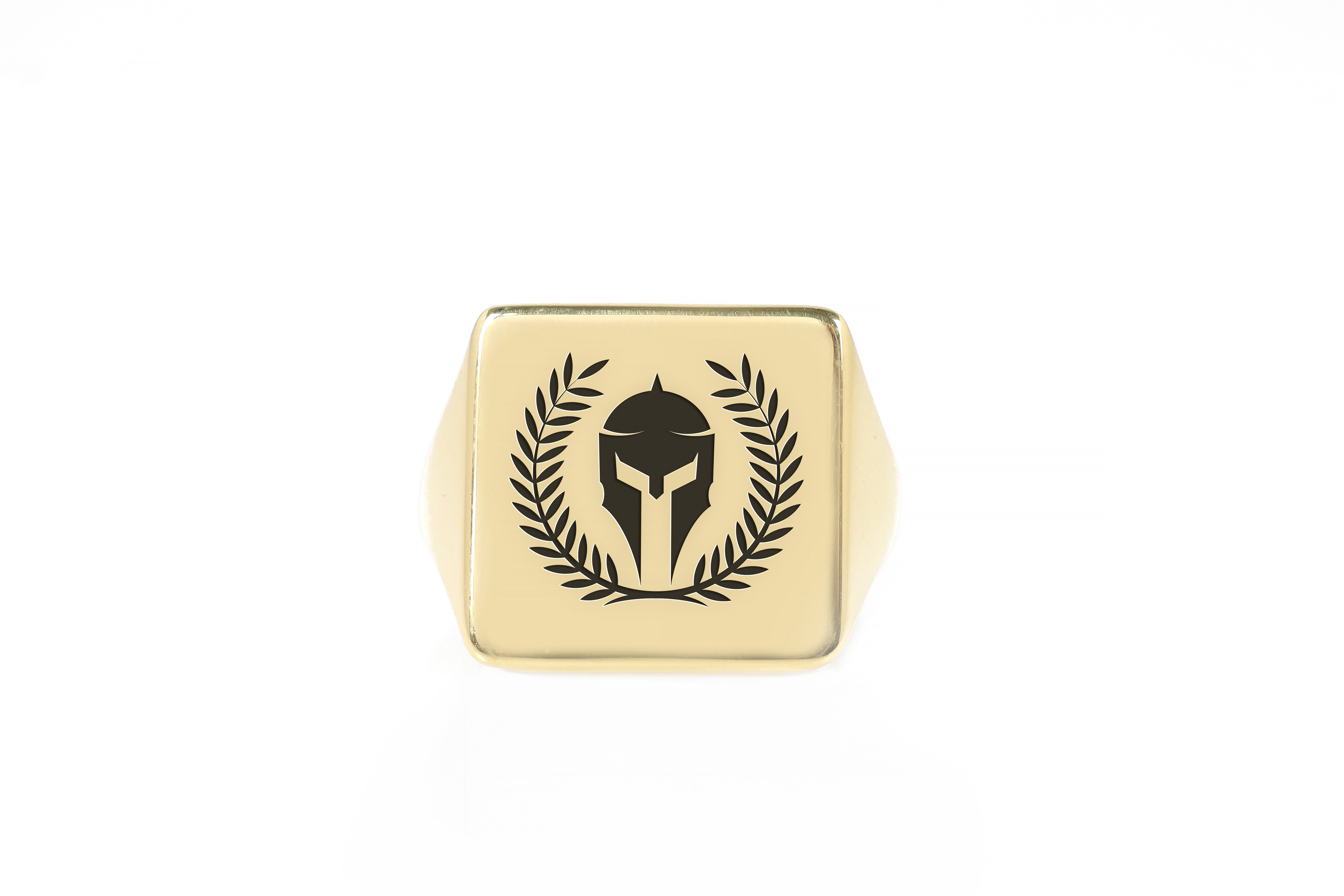14k Gold Gladiator Signet Ring