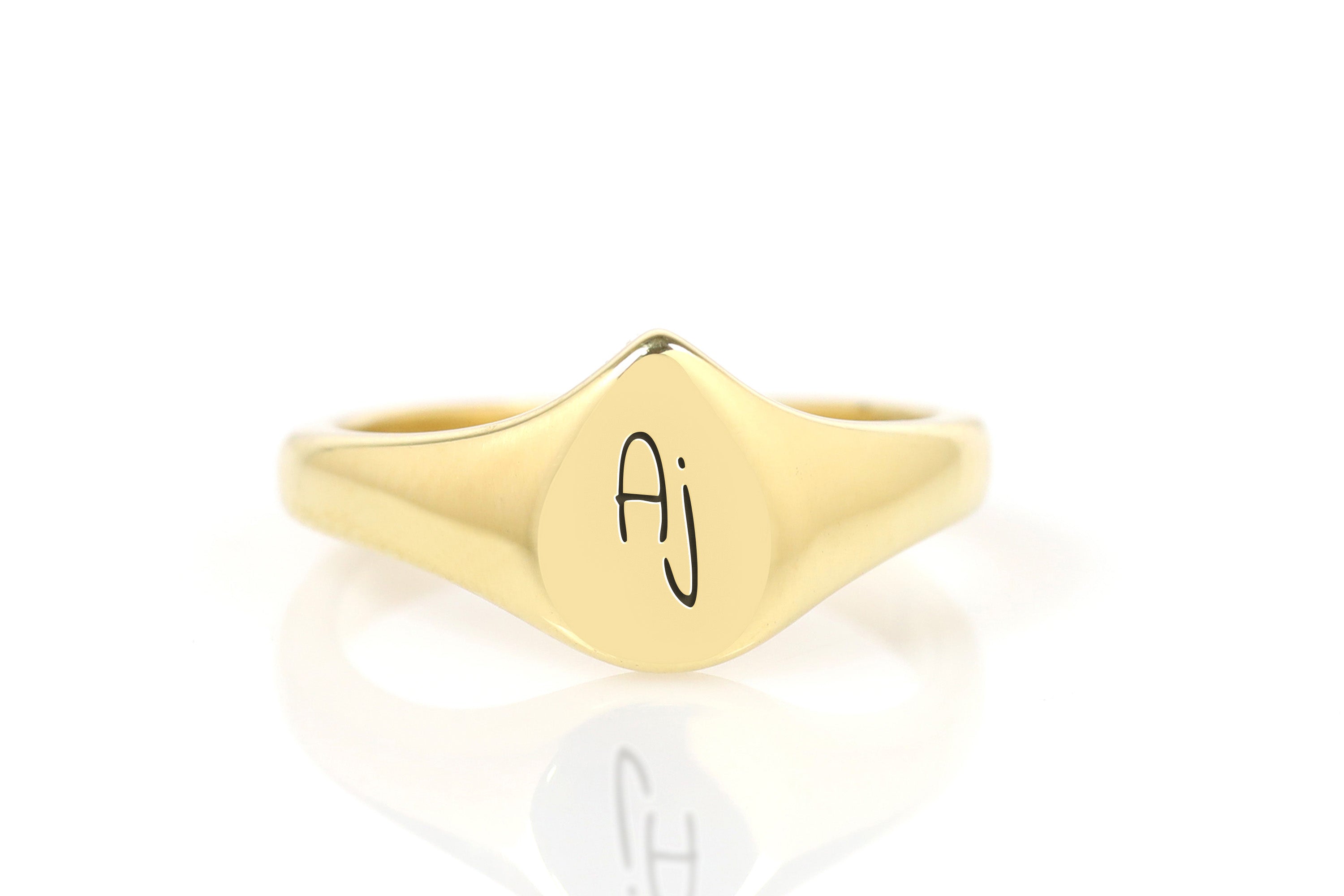 Engraved Name Initial Ring