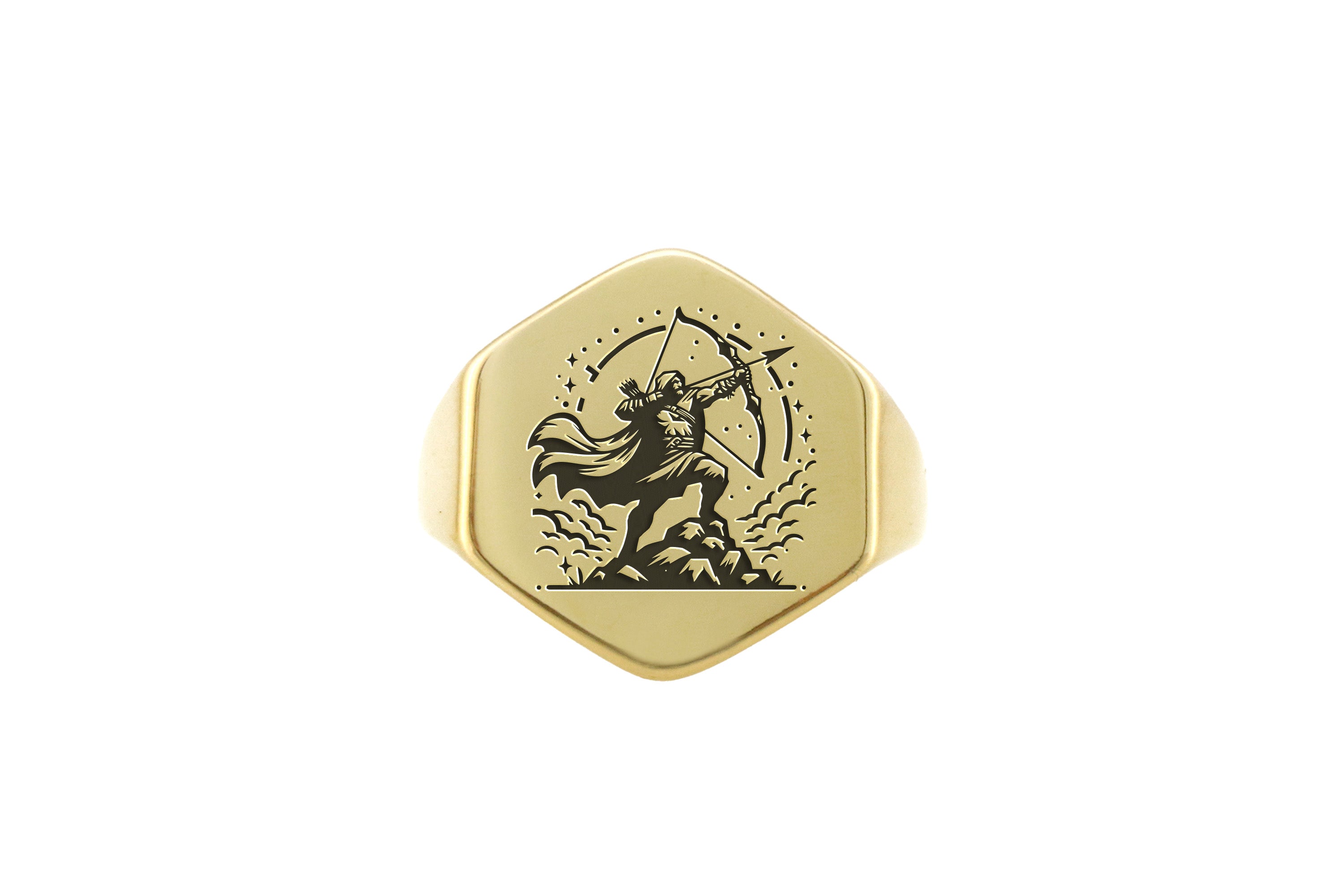 Engraved Archer Signet Ring