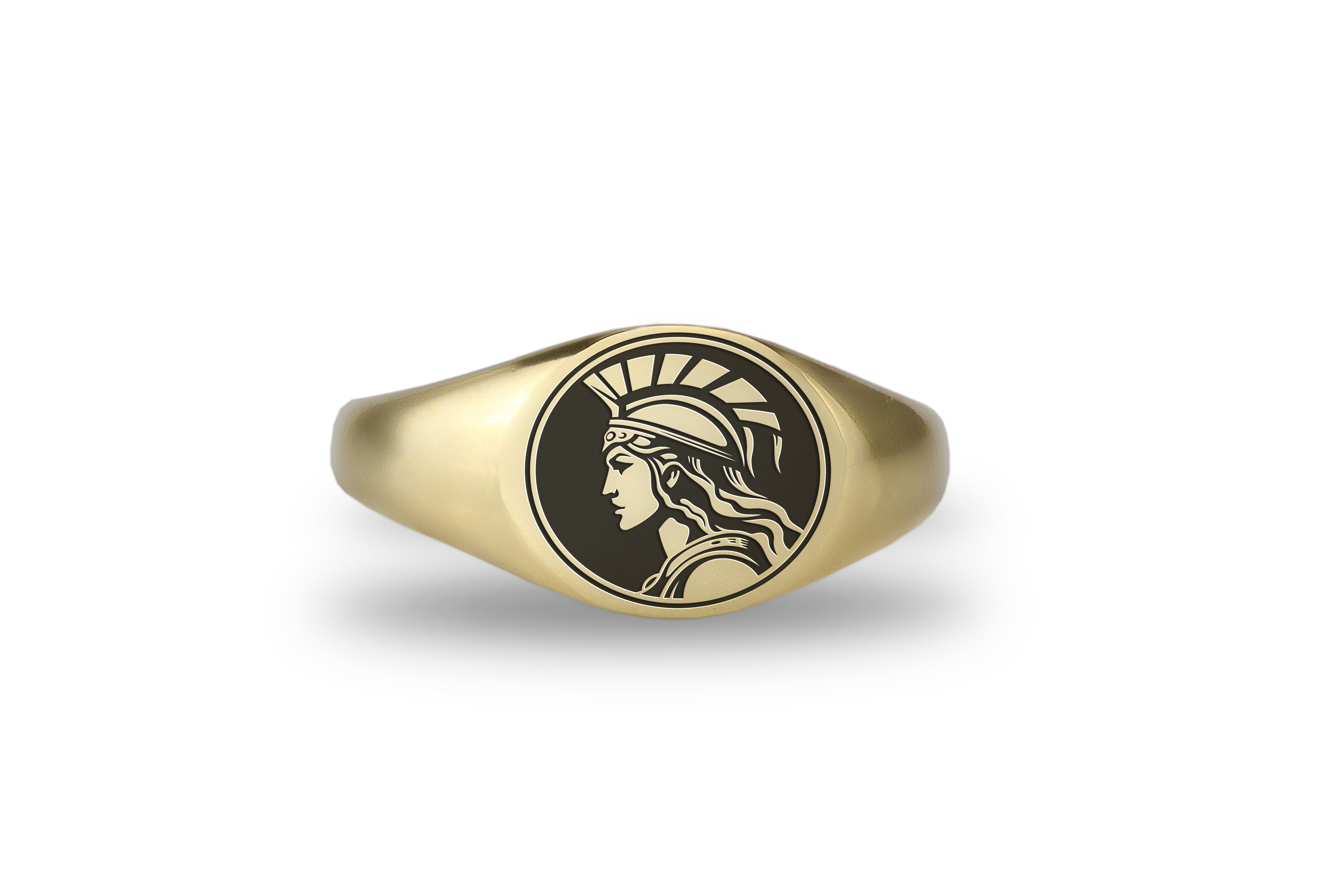 24k Gold Athena Embossed Ring