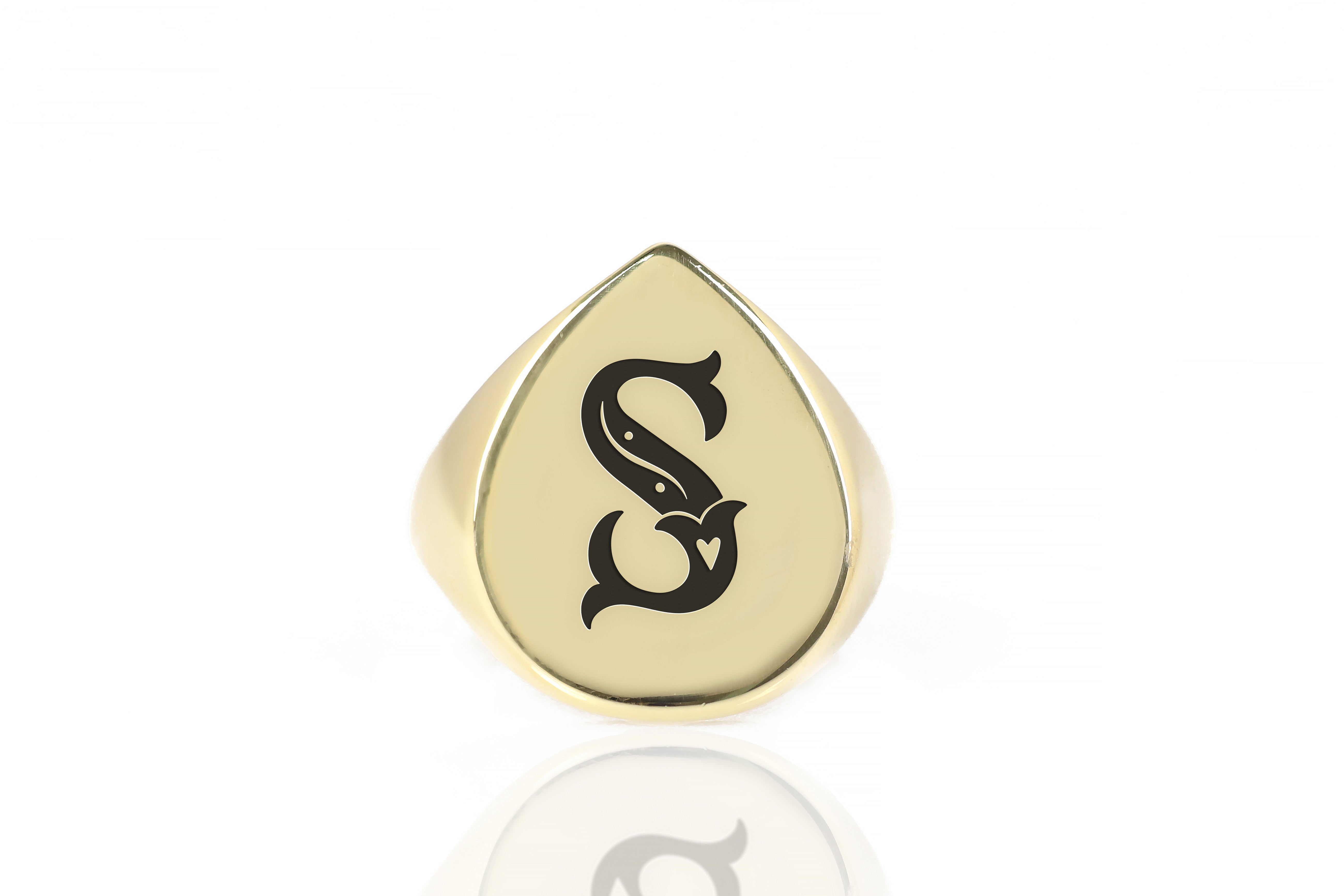 Poker Designed Letter Ring