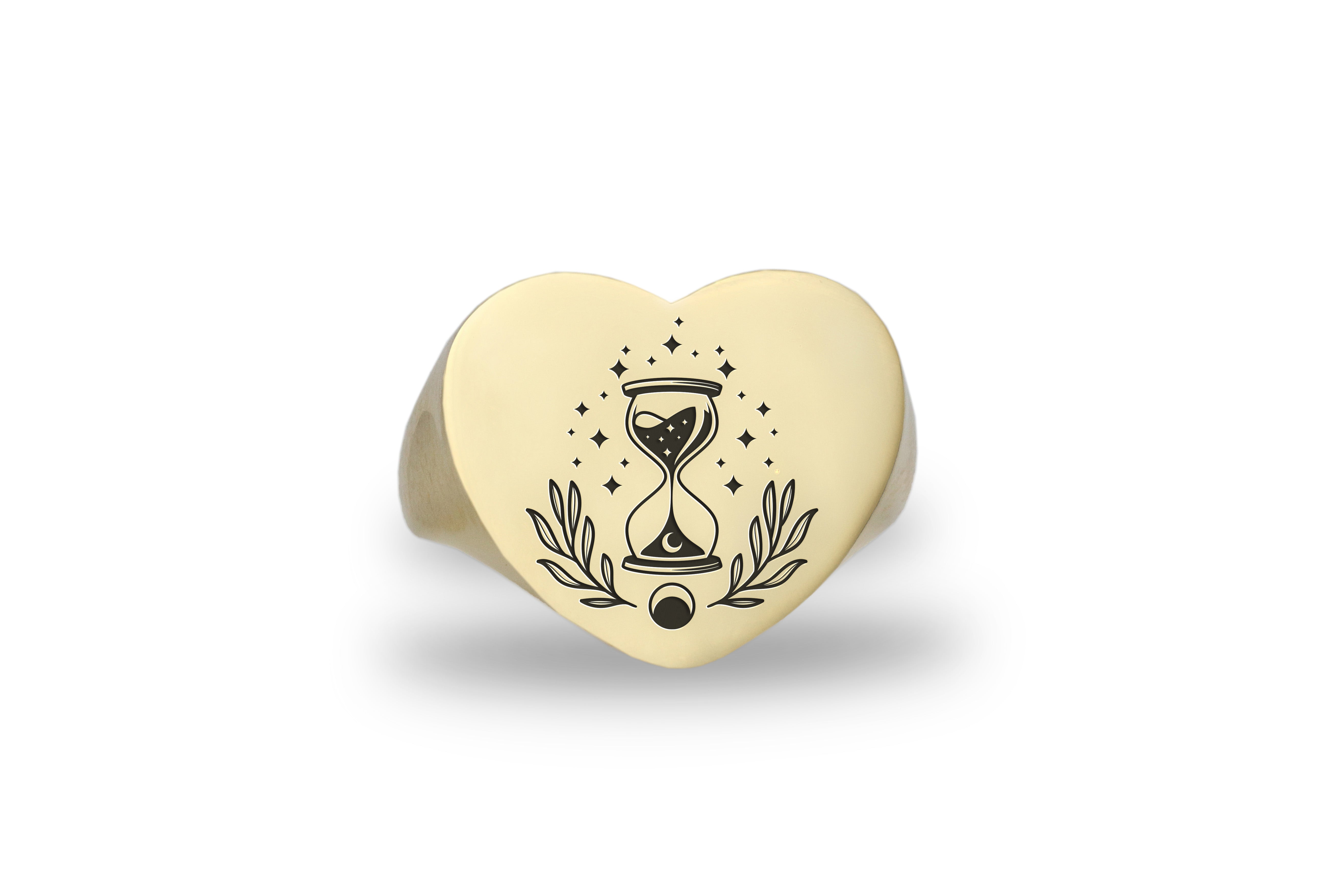 14k Gold Hourglass Signet Ring