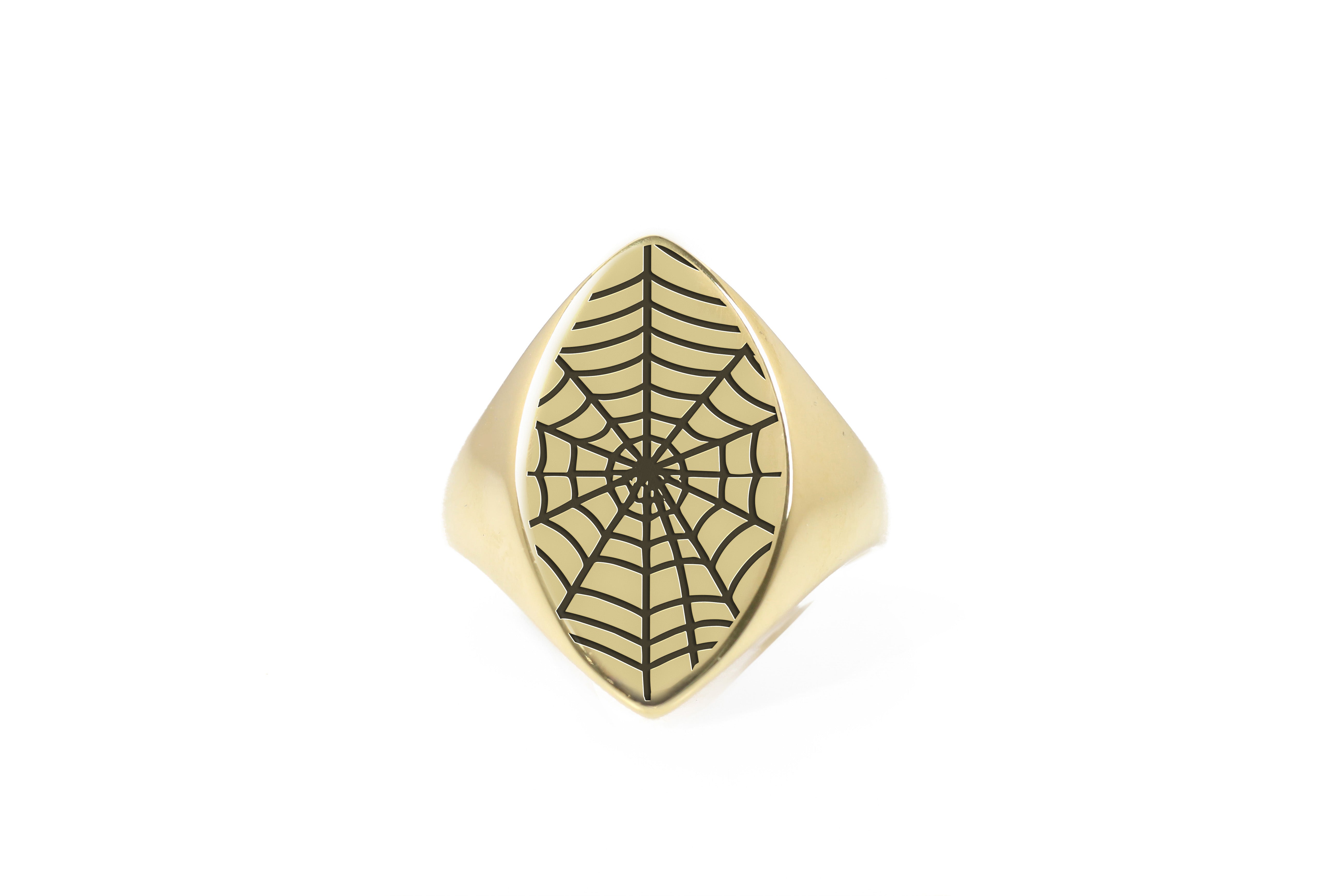 Cobweb Gold Signet Ring