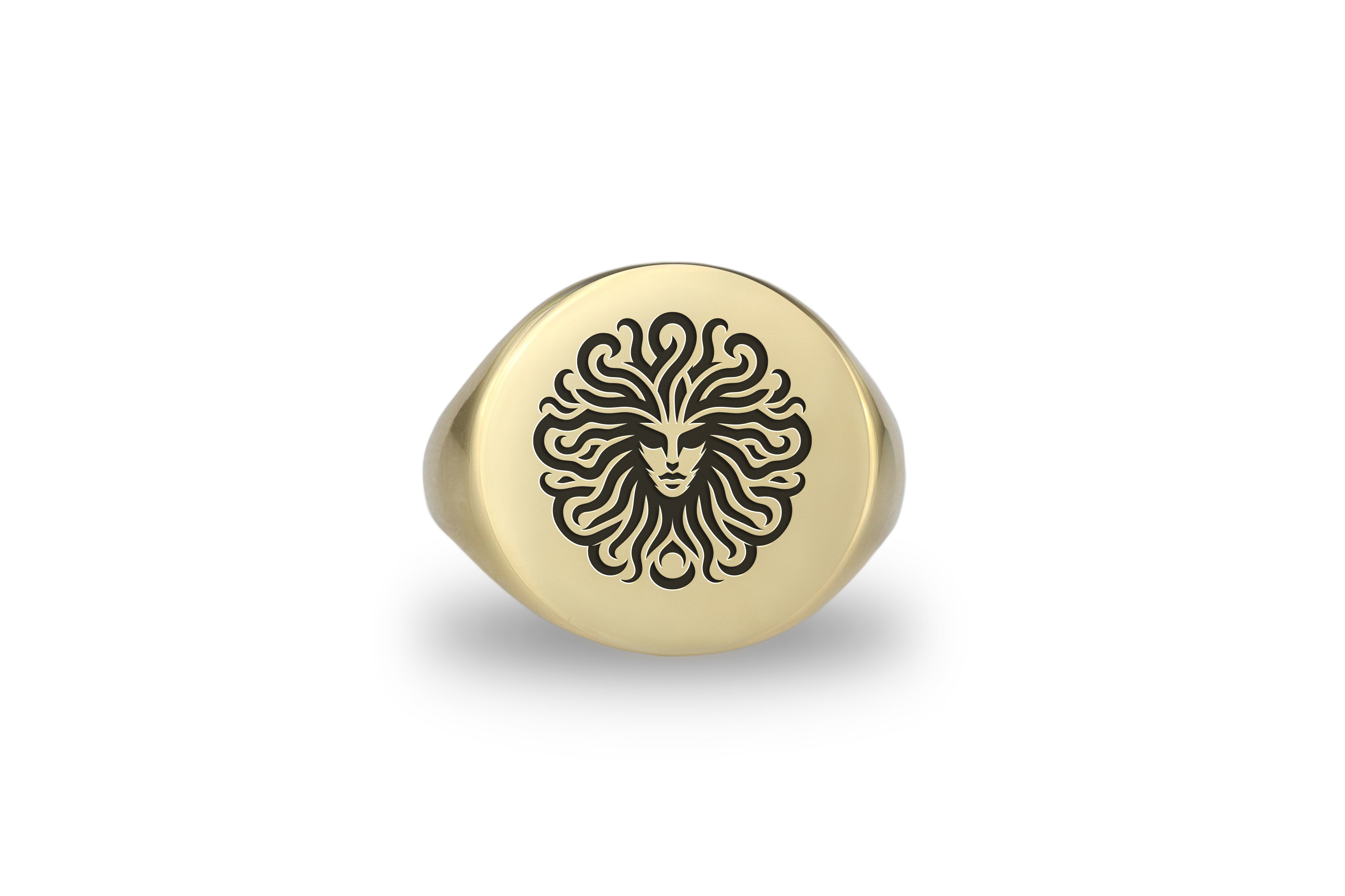 Engraved Medusa Signet Ring