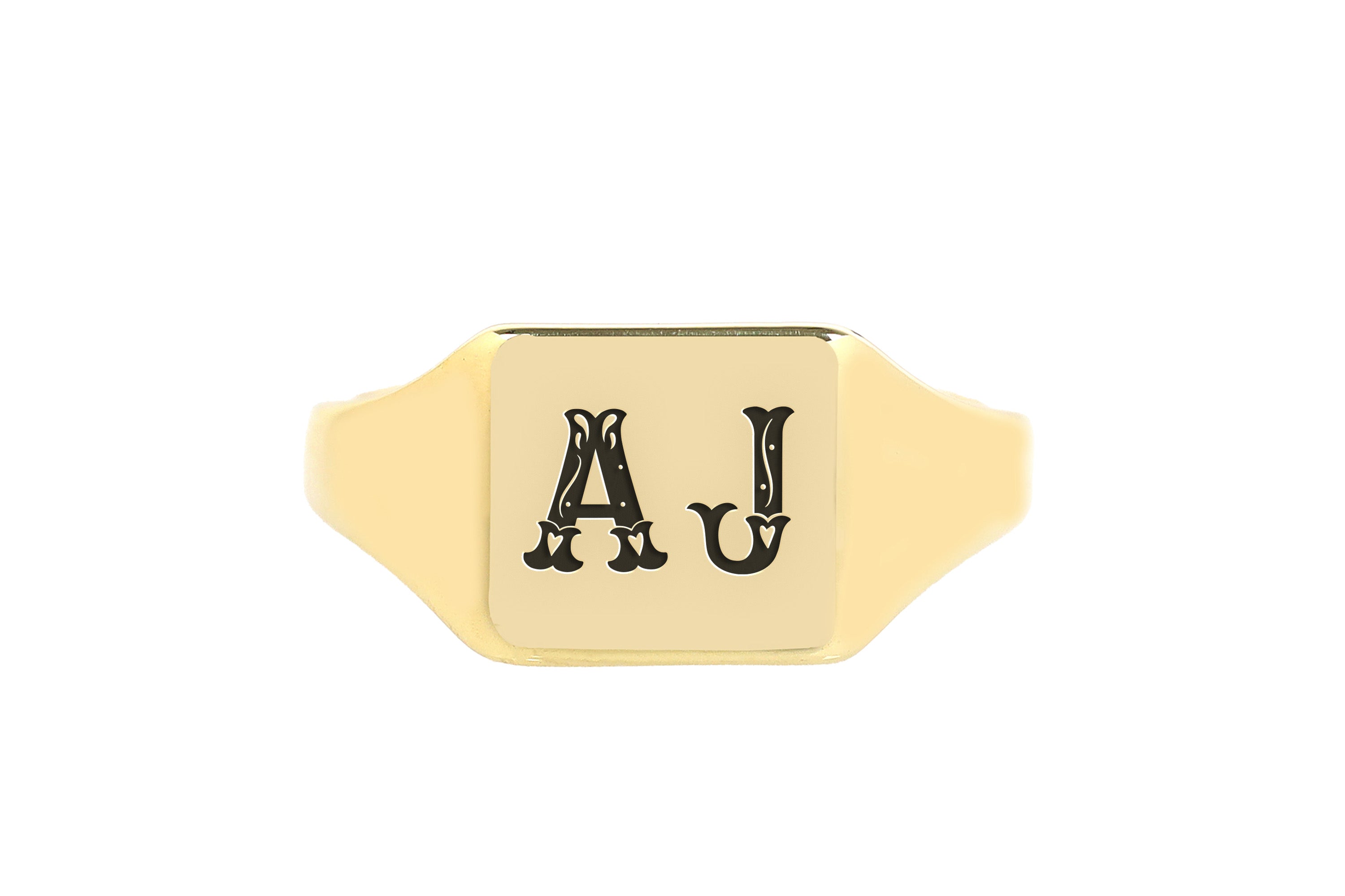 Gold Name Initial's Ring