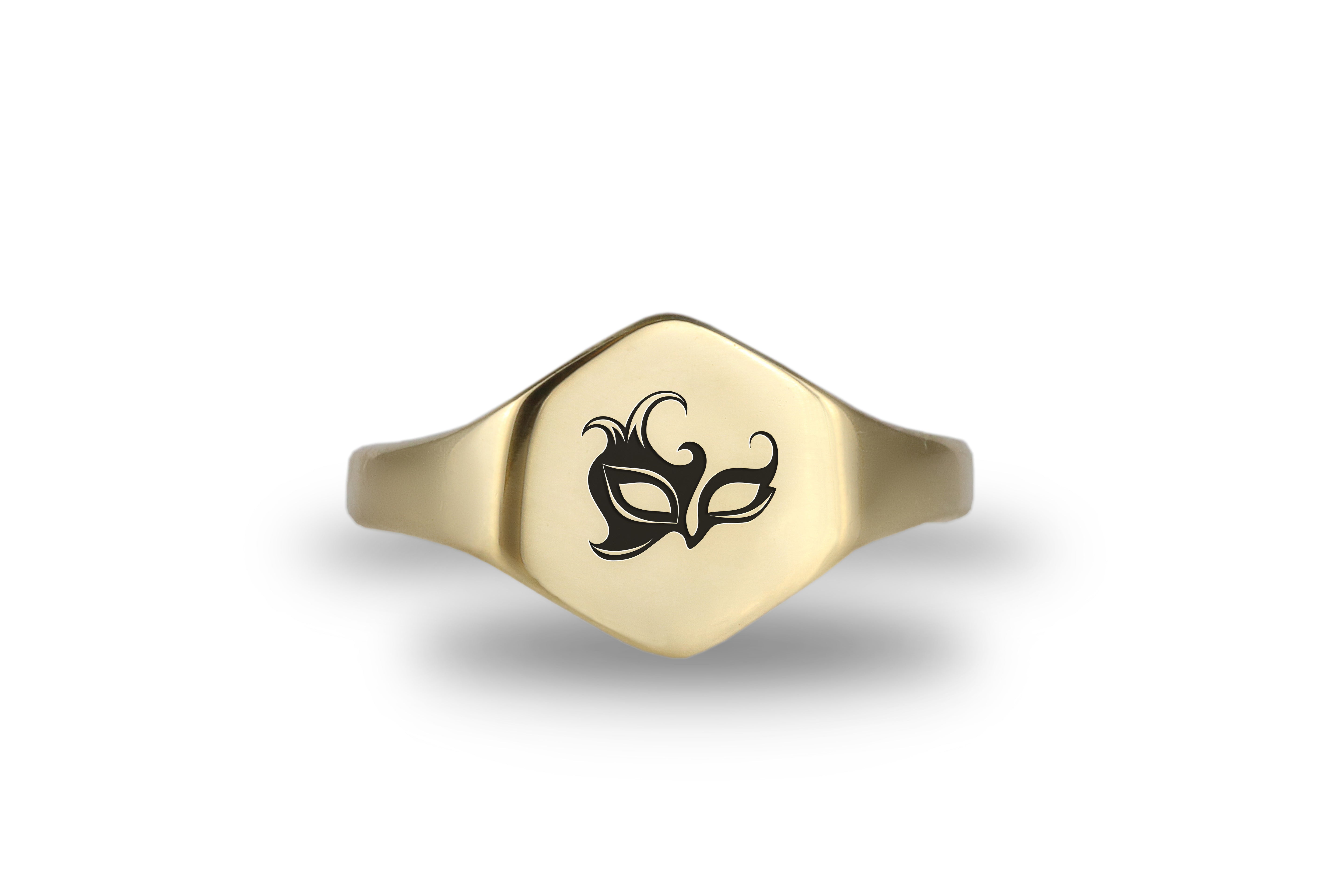 Gold Mask Signet Ring