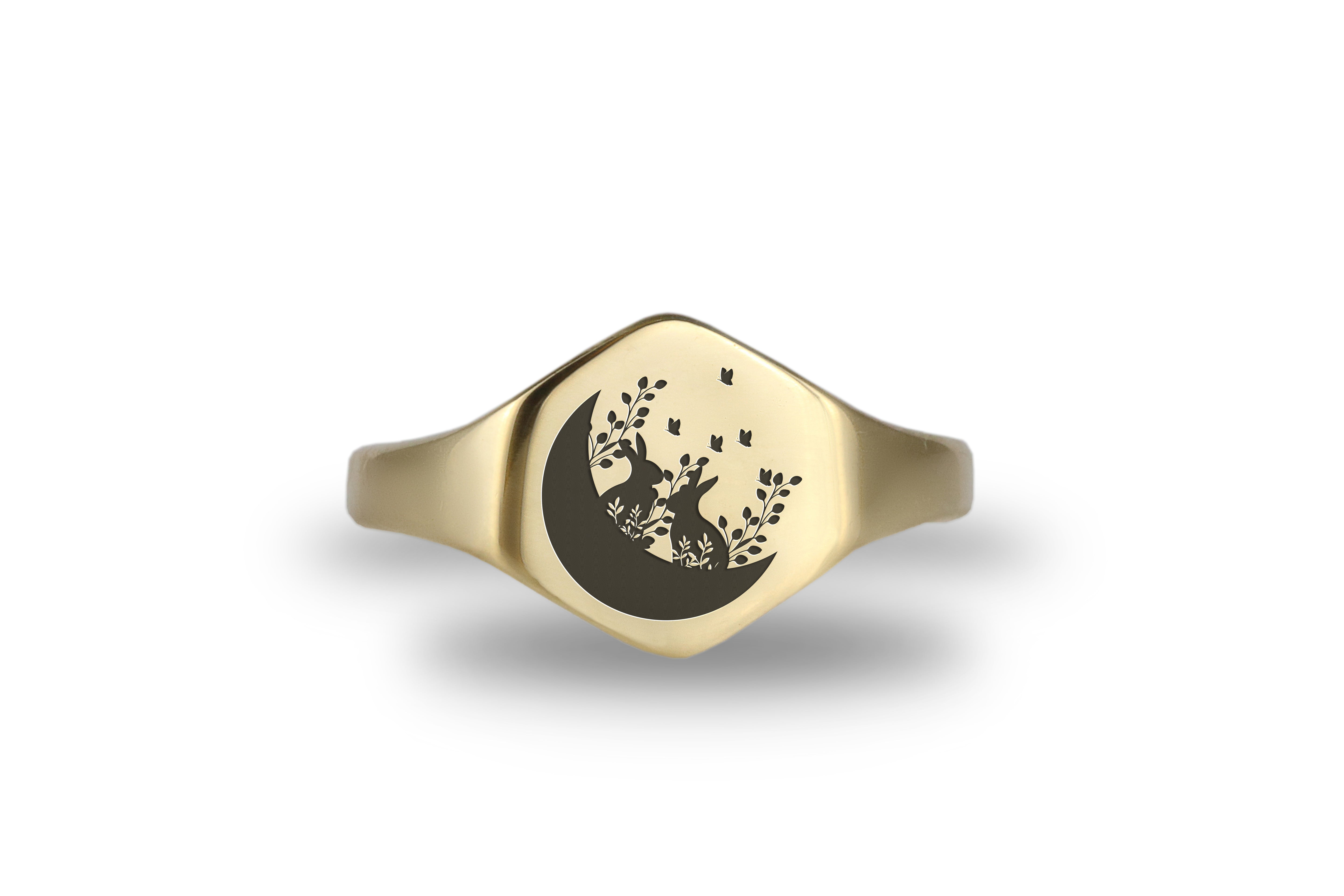 Cute Rabbit Engraving Ring