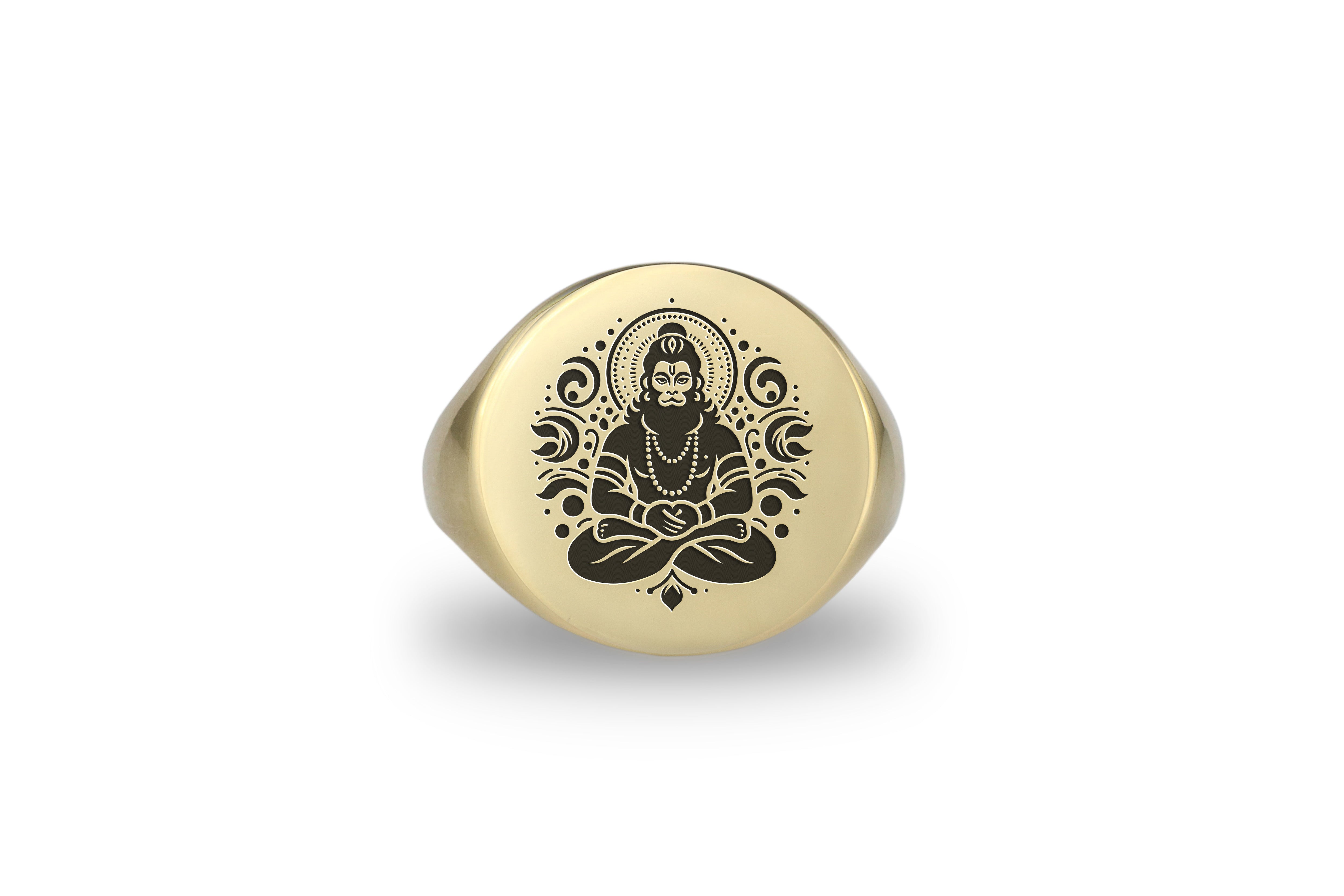 Engraved Hindu Jayanti Signet Ring