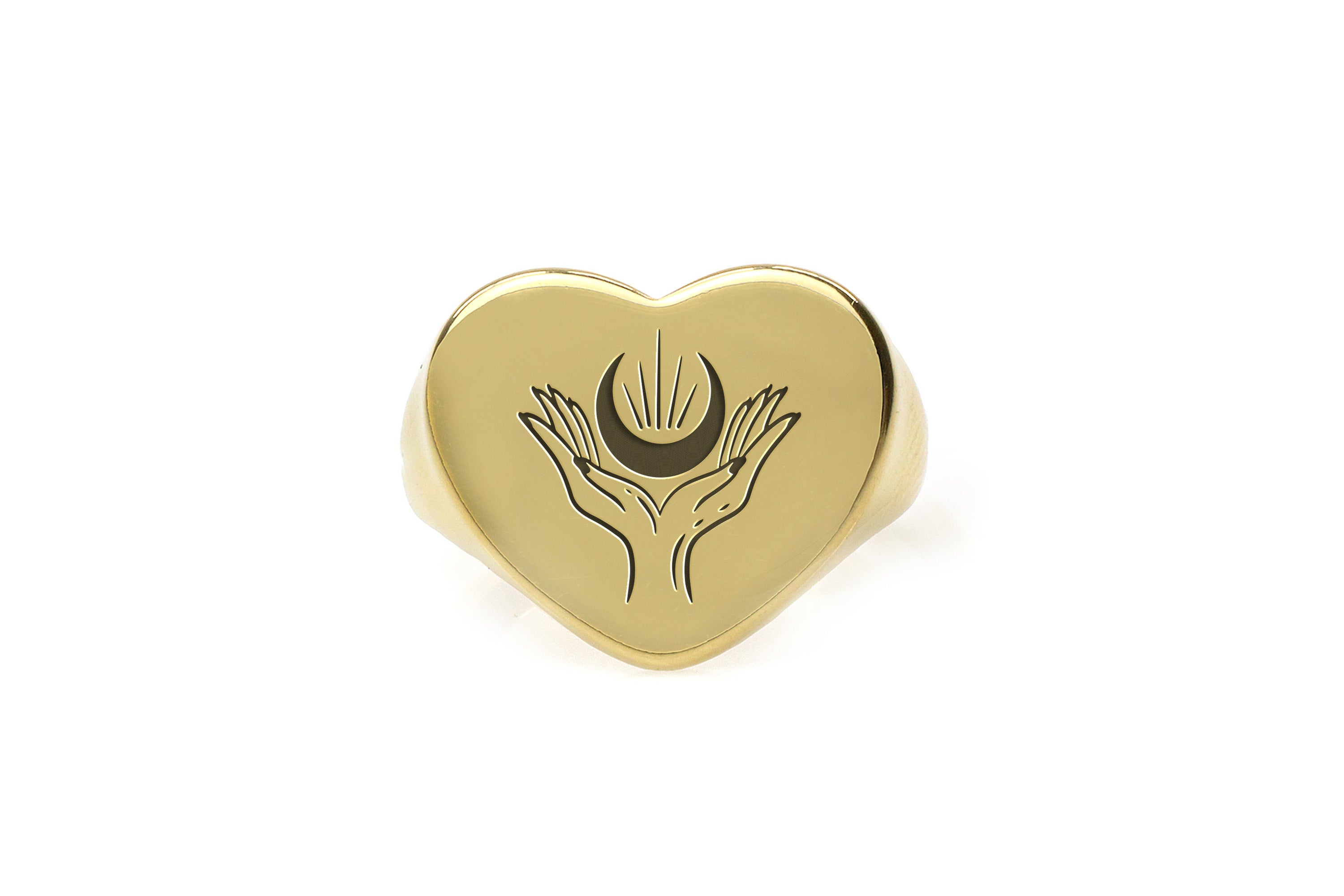 Gold Moon Signet Ring