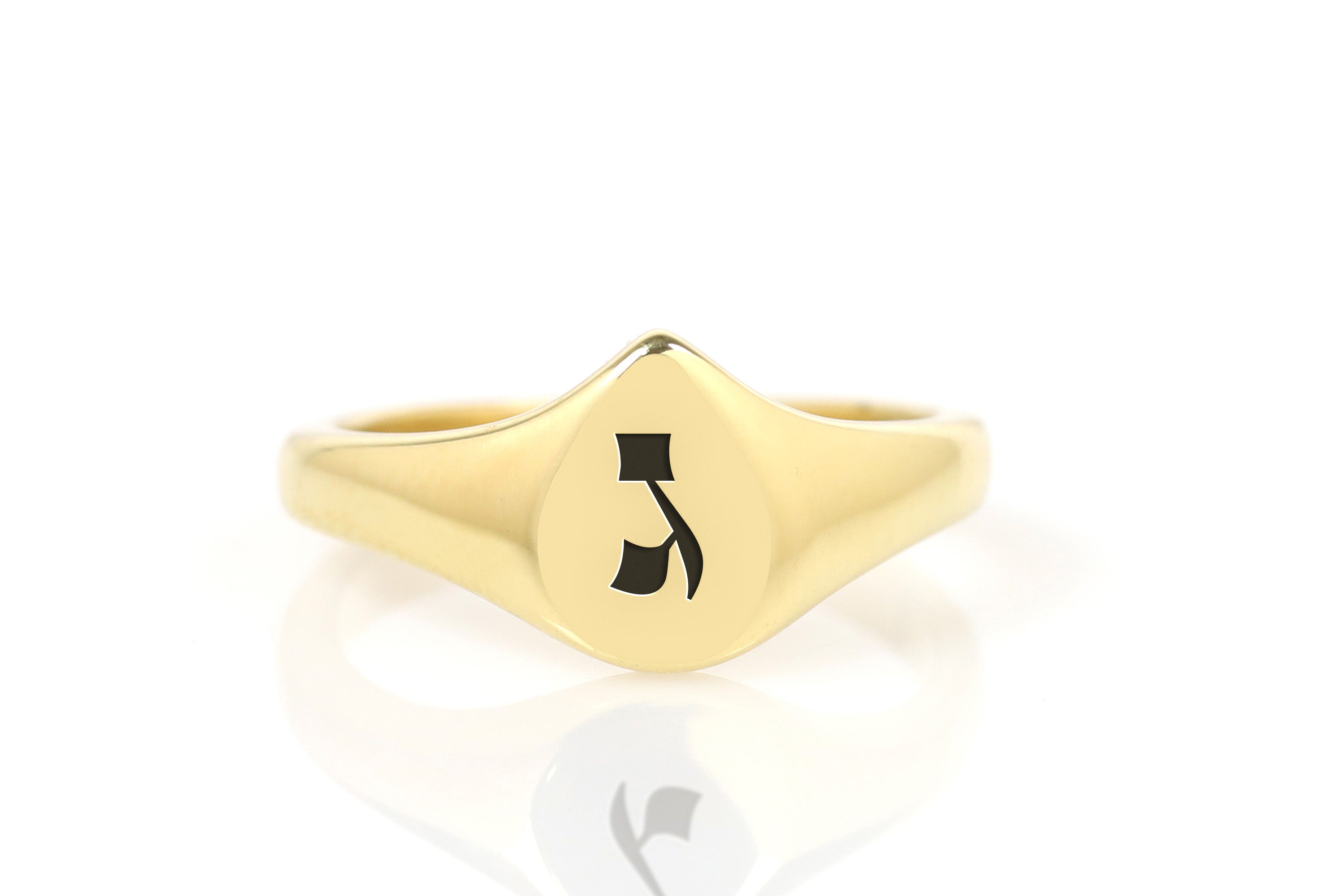 Hebrew Name Initial's Signet Ring
