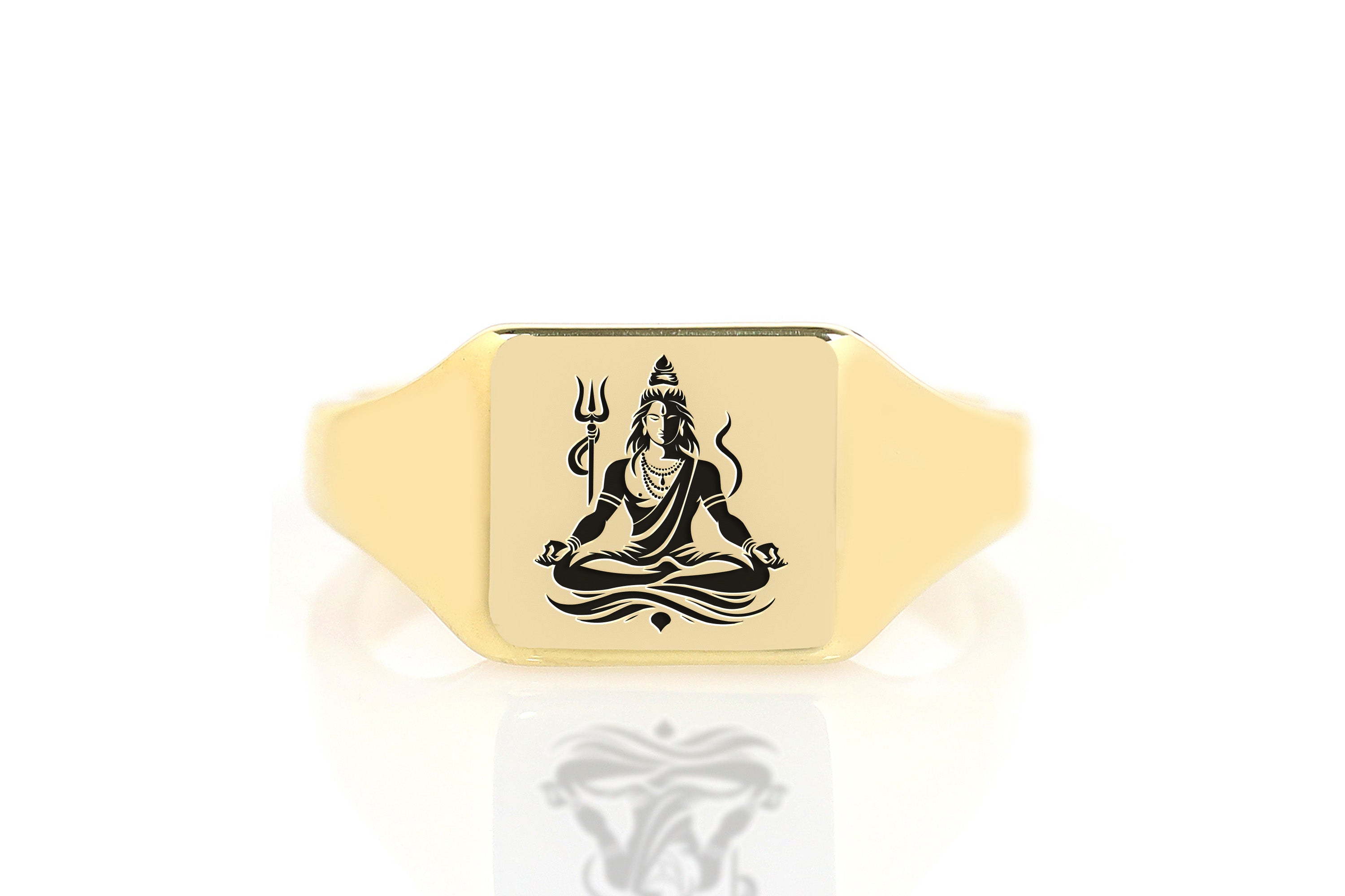 Engraved Shiva Signet Ring