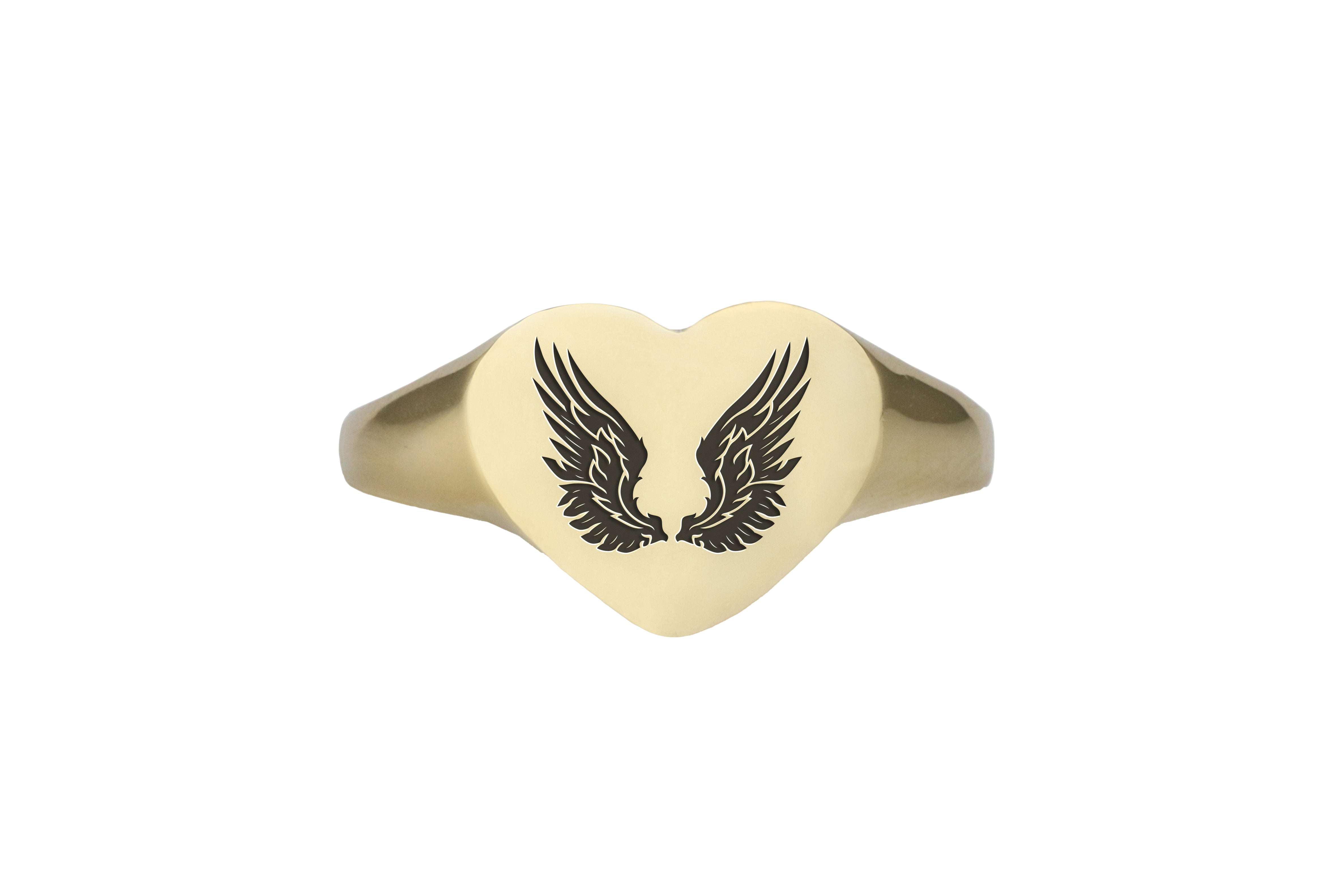 Engraved Angelic Wings Ring