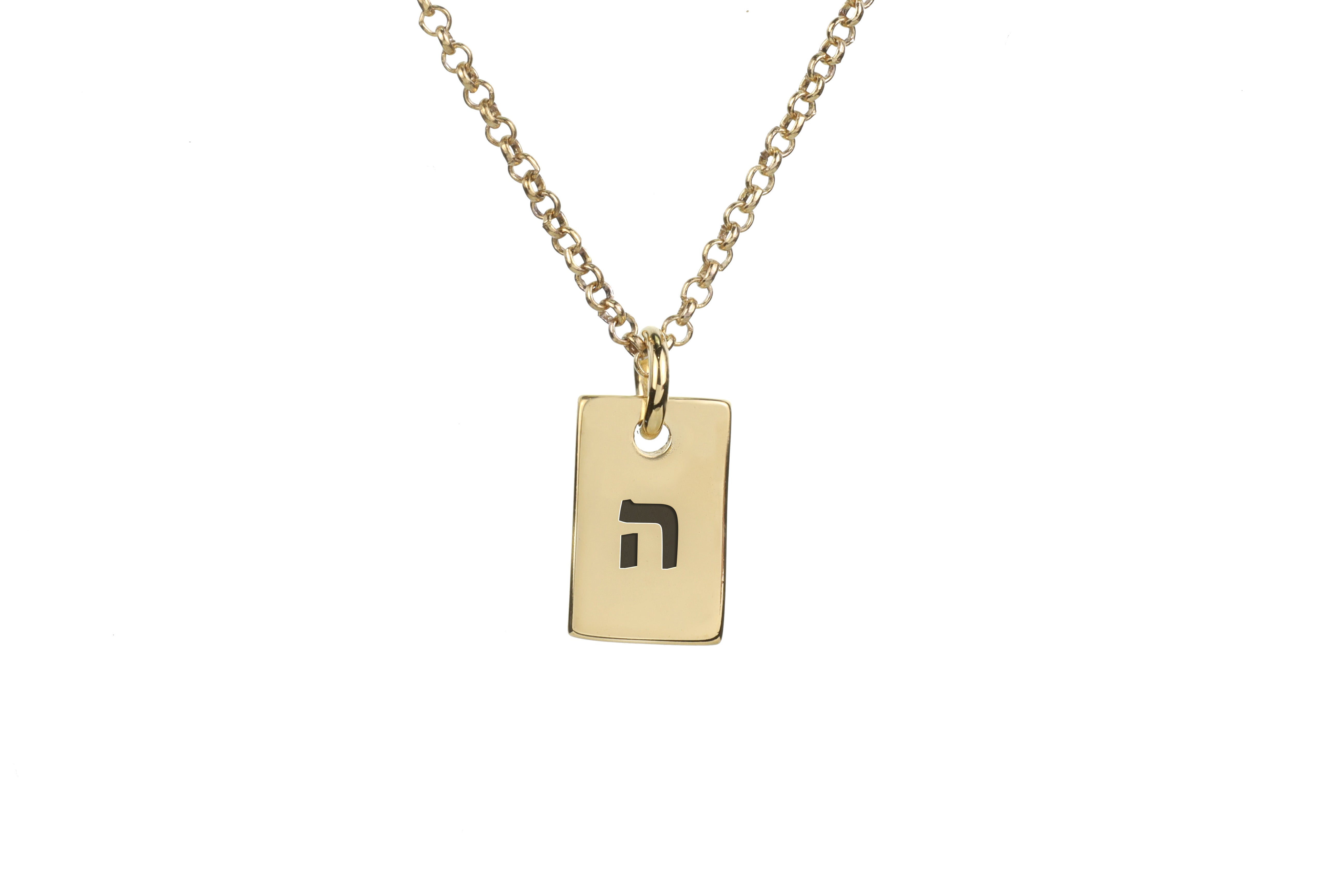 Hebrew Name Initial Gold Necklace