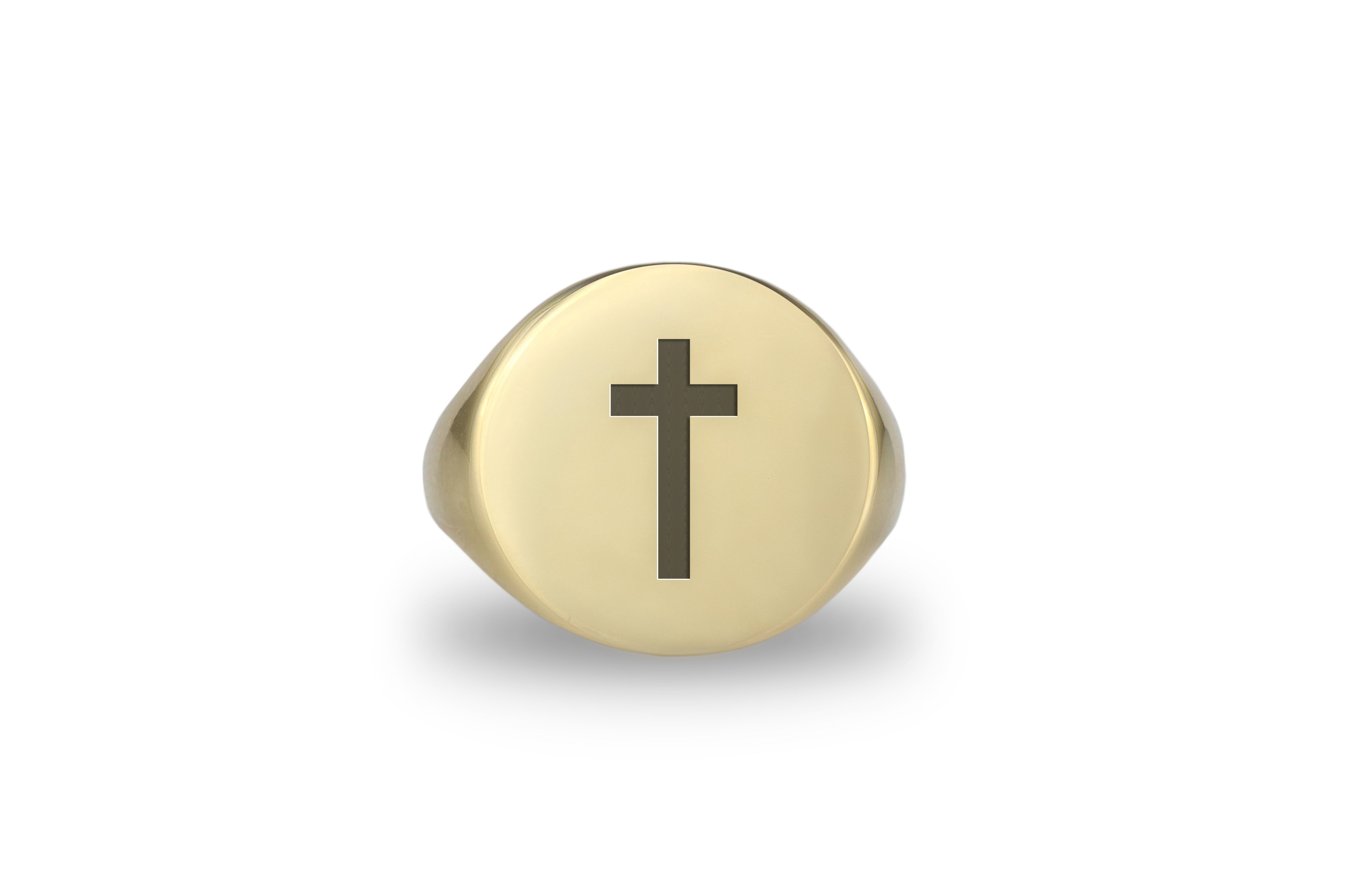 Round Cross Signet Ring