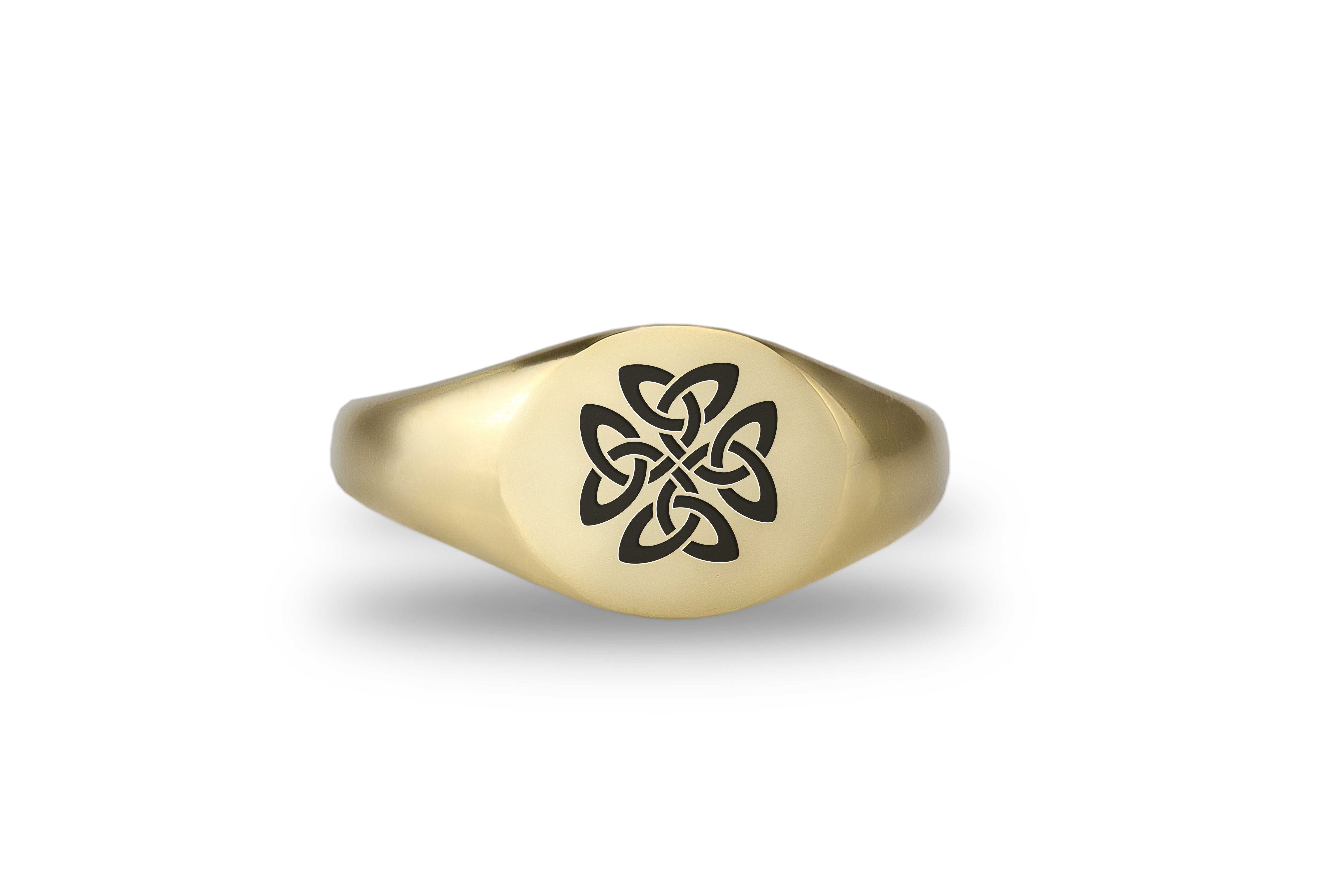 14k Gold Celtic Signet Ring