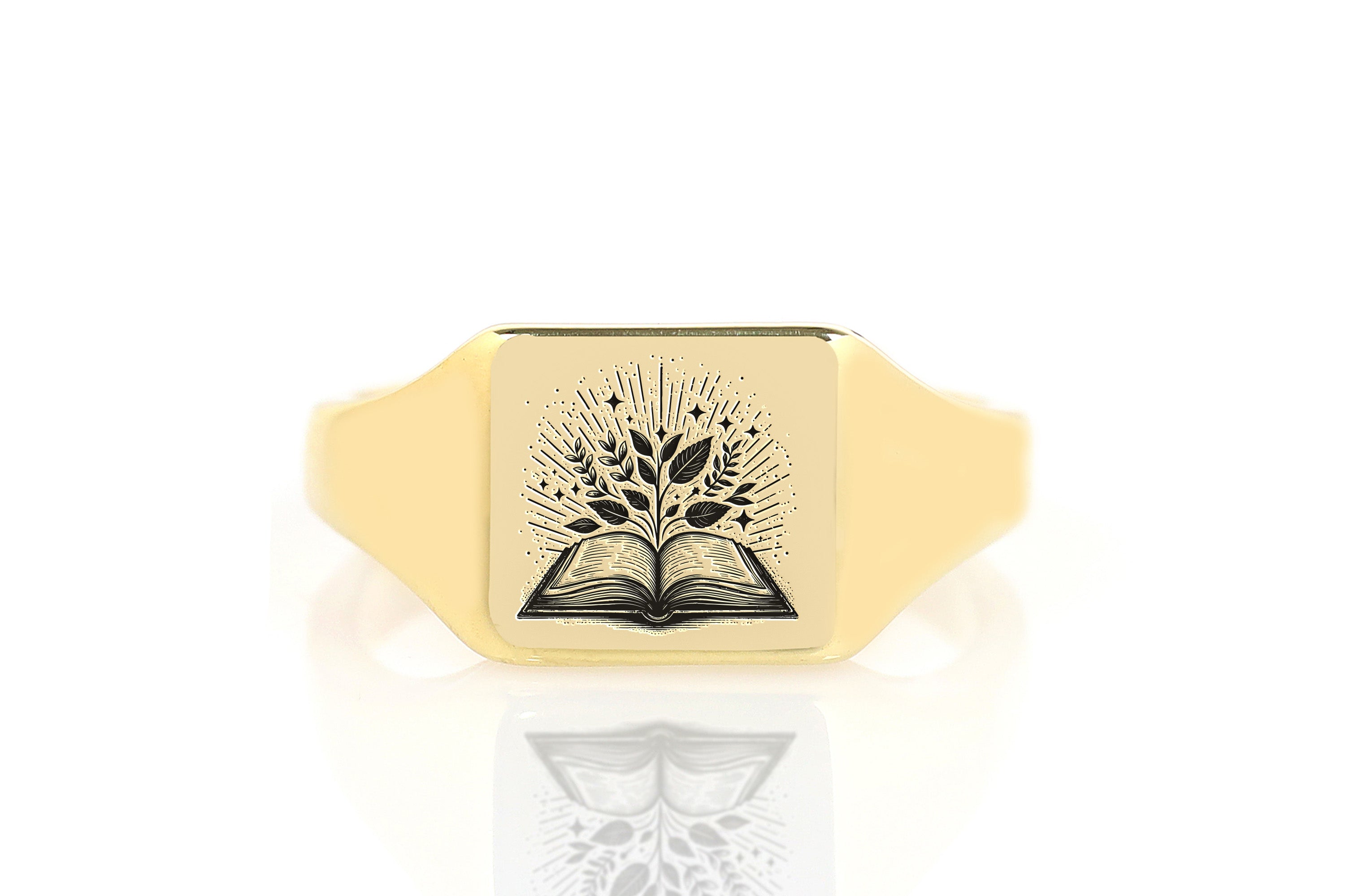 Engraved Magical Book Ring