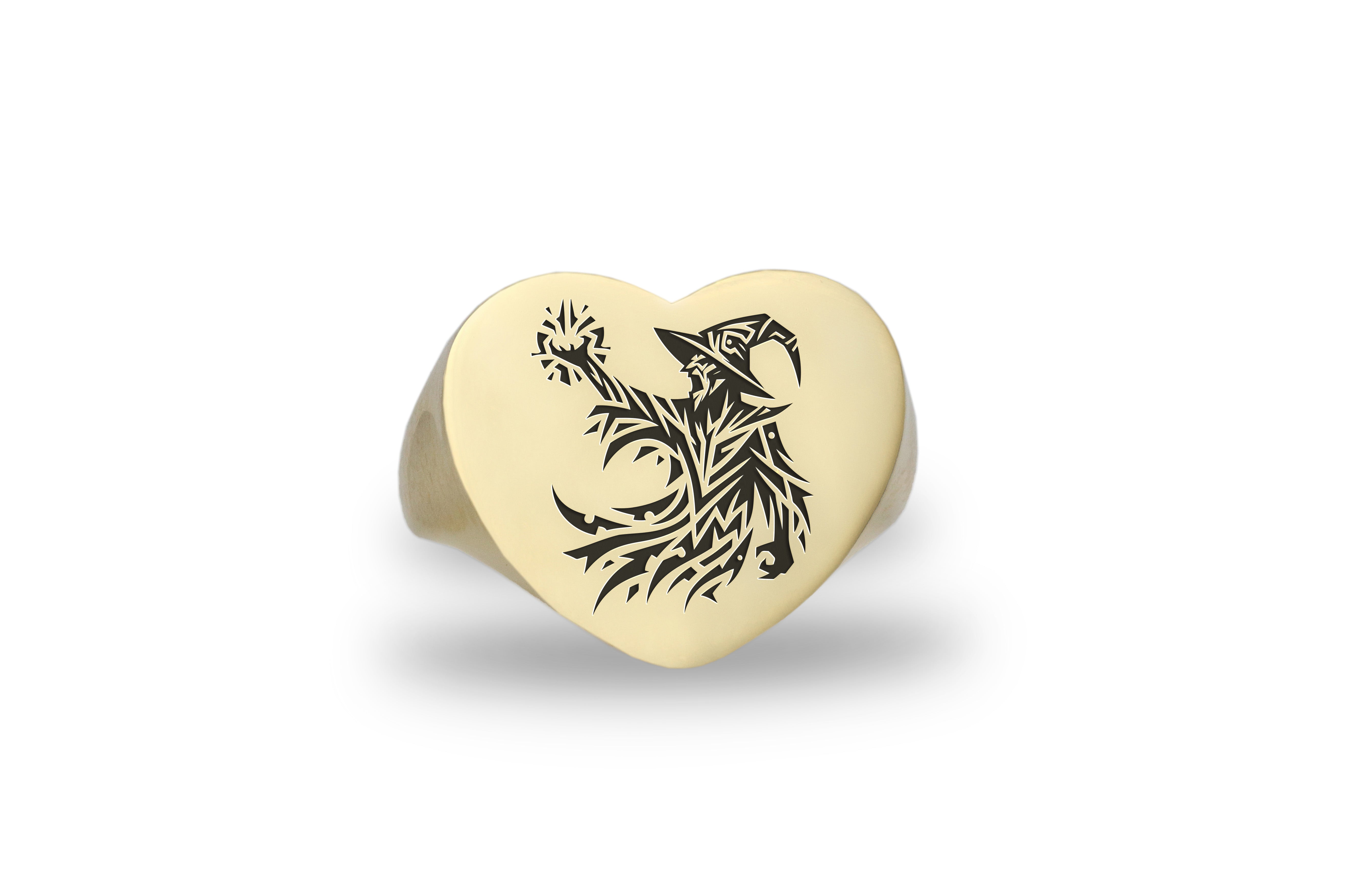 Engraved Wizard Gold Ring