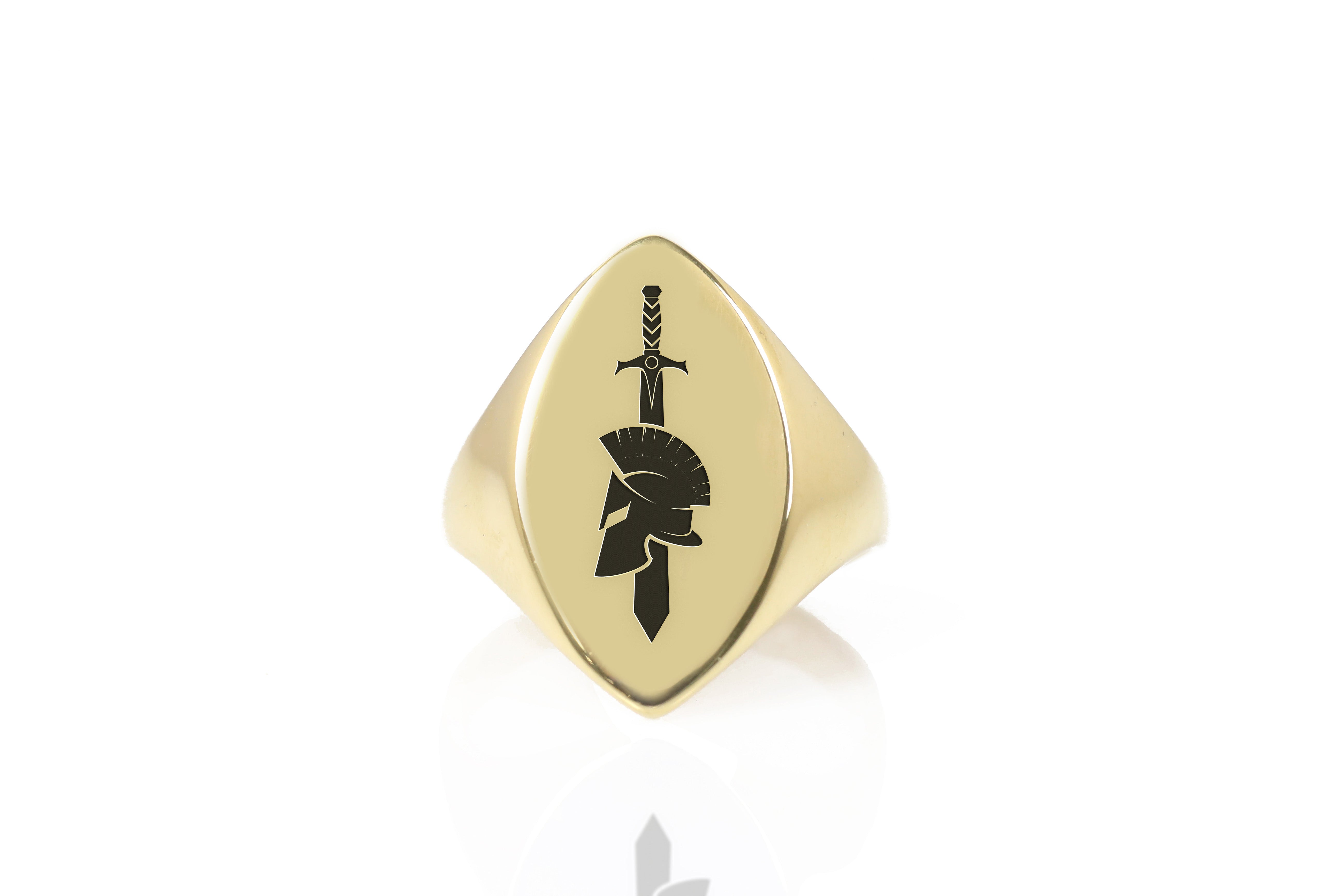 Engraved Gladiator Signet Ring