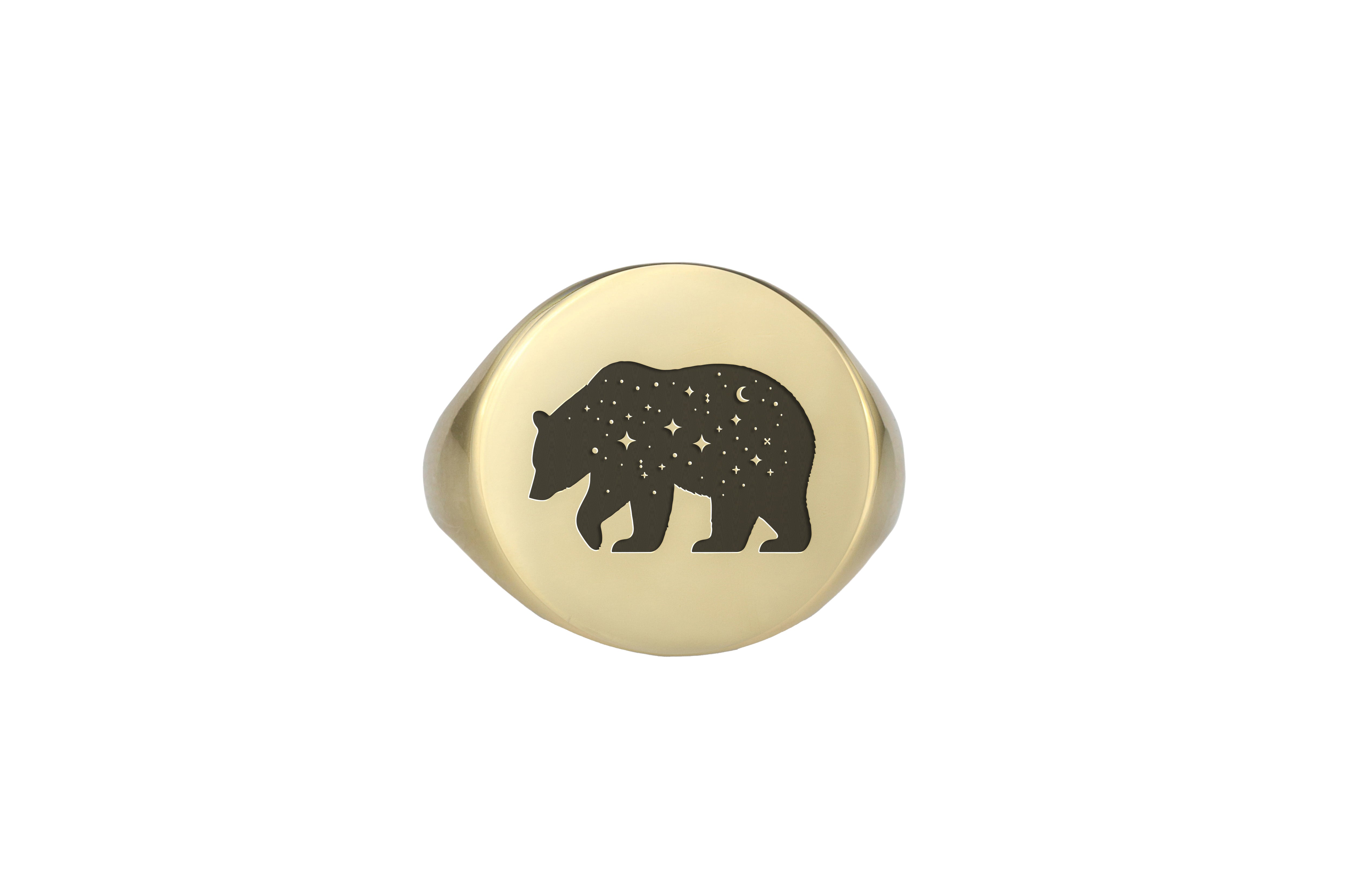 14k Gold Mystical Bear Ring